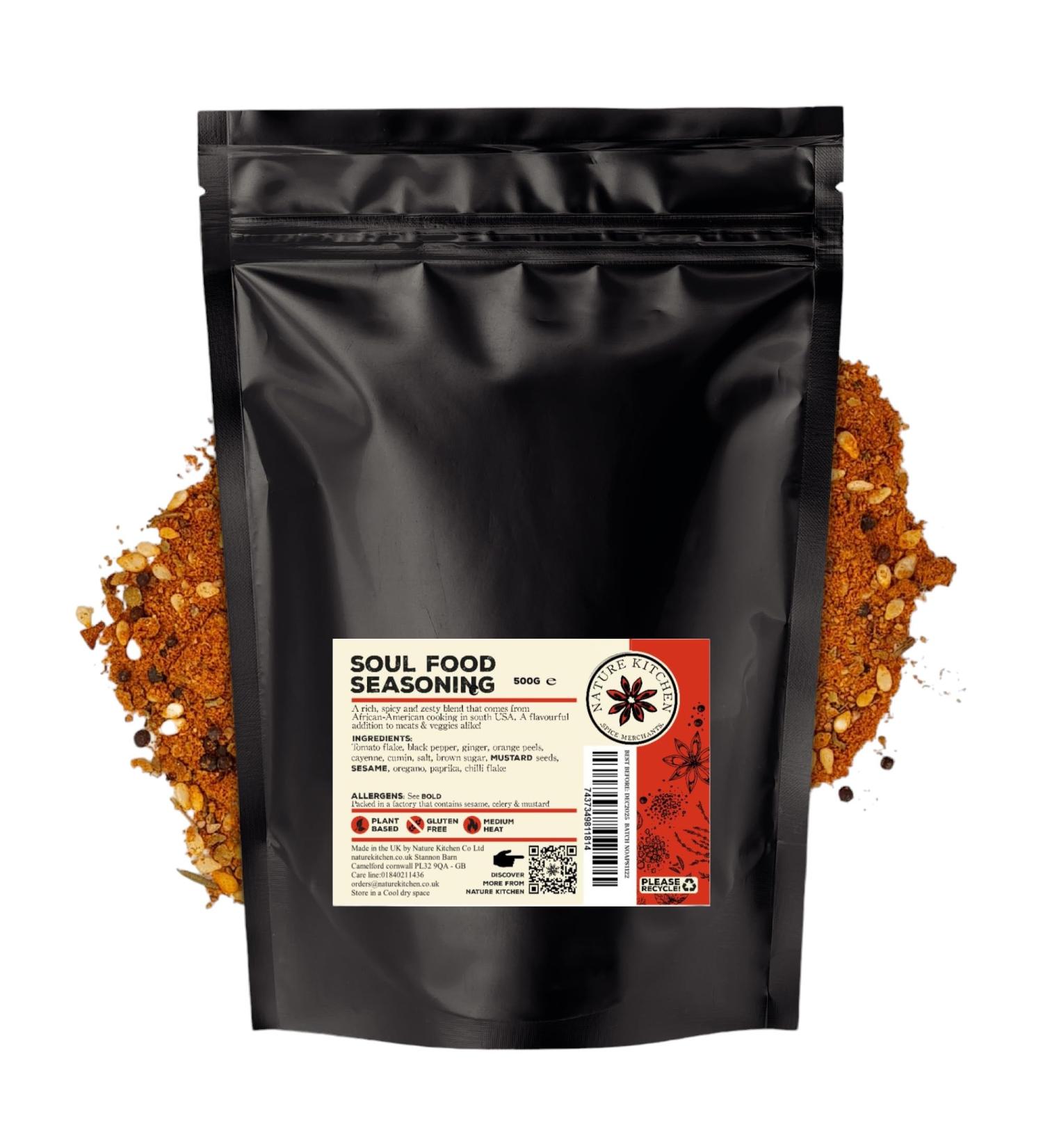 Nature Kitchen Soul Foods Seasoning 500g - Gluten-Free & Vegan Blend for Everyday Cooking - Marinades, Sauces, Frying, Baking & Grilling - Buy Online on GoSupps.com