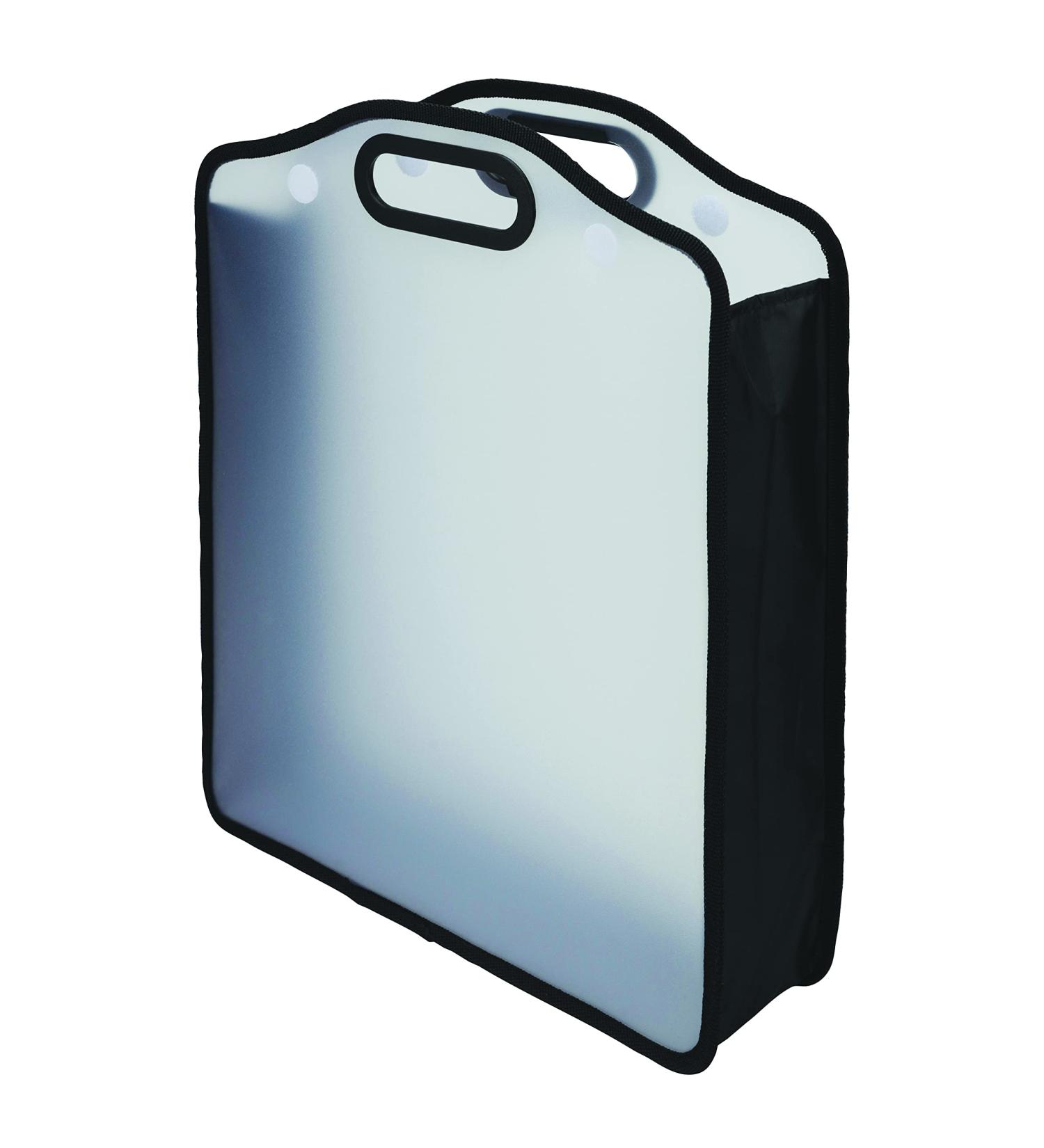 Samsill 12x12 Paper & Scrapbook Storage Organizer - Transparent, Expandable, Padded Handle - Ideal for Scrapbooking, Craft Paper, Vinyl, Photos, Cards - Buy Online on GoSupps.com