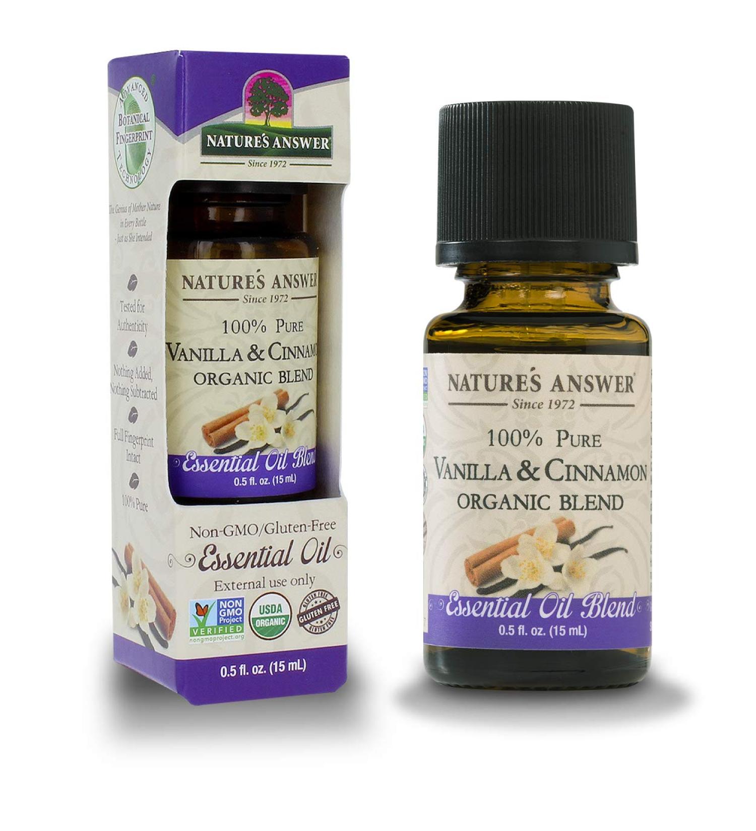 Nature's Answer Organic Essential Oil Blend - Vanilla & Cinnamon, 0.5oz - Buy Online on GoSupps.com