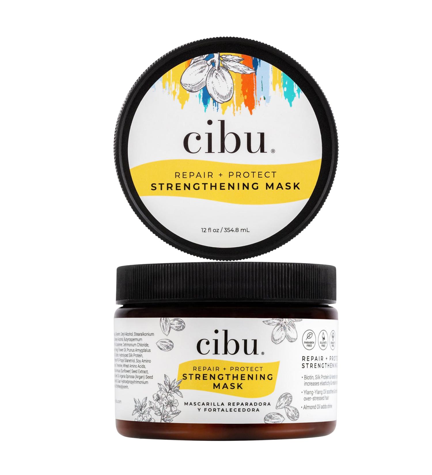 CIBU Repair Strengthening Hair Mask | Deep Conditioning & Hydrating Treatment for All Hair Types | Keratin & Almond Moisture | 12 Ounces - Buy Online on GoSupps.com