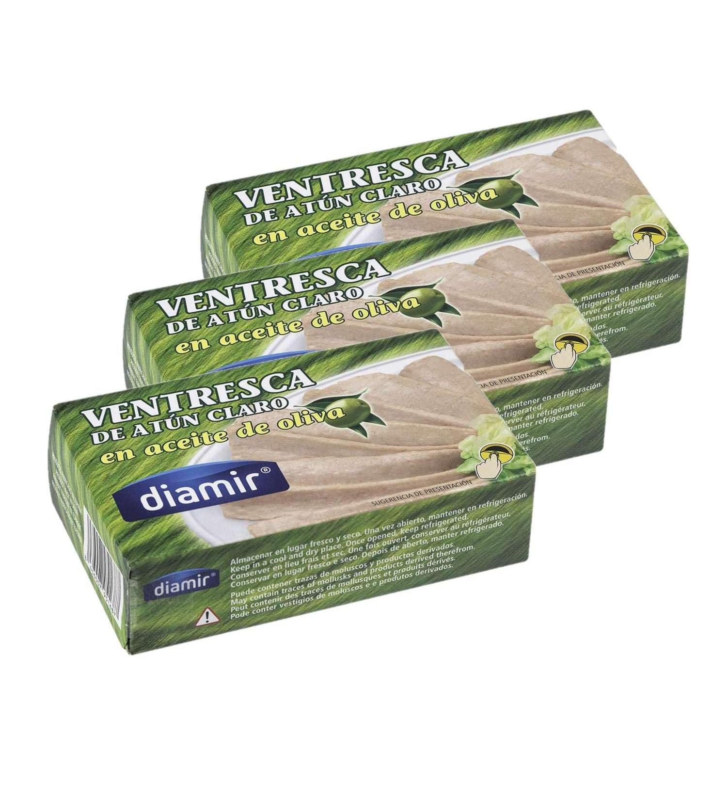 diamir Lot 3x Tuna belly in olive oil - Box 110g