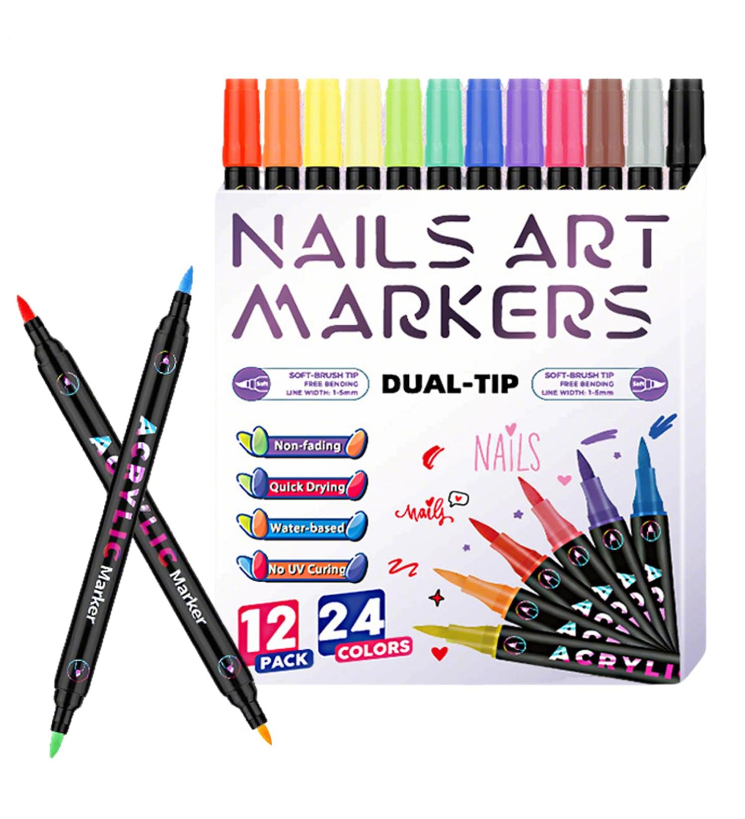 G n rique Marqueurs Ongles 12 Pi ces S chage Rapide avec Pointillage et D coration de Manucure | Marqueurs de Peinture pour les Ongles - Pour Salon Beaut Int rieur Voyage Ext rieur Dortoir cole - Buy Online on GoSupps.com