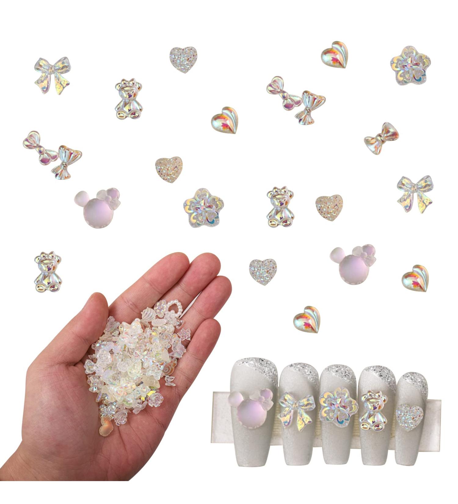Aurora Bow Nail Charms 100PCS - 3D Butterfly Nail Art Decorations for Women and Girls | Resin Nail Ornaments for Salon and Home DIY - Buy Online on GoSupps.com