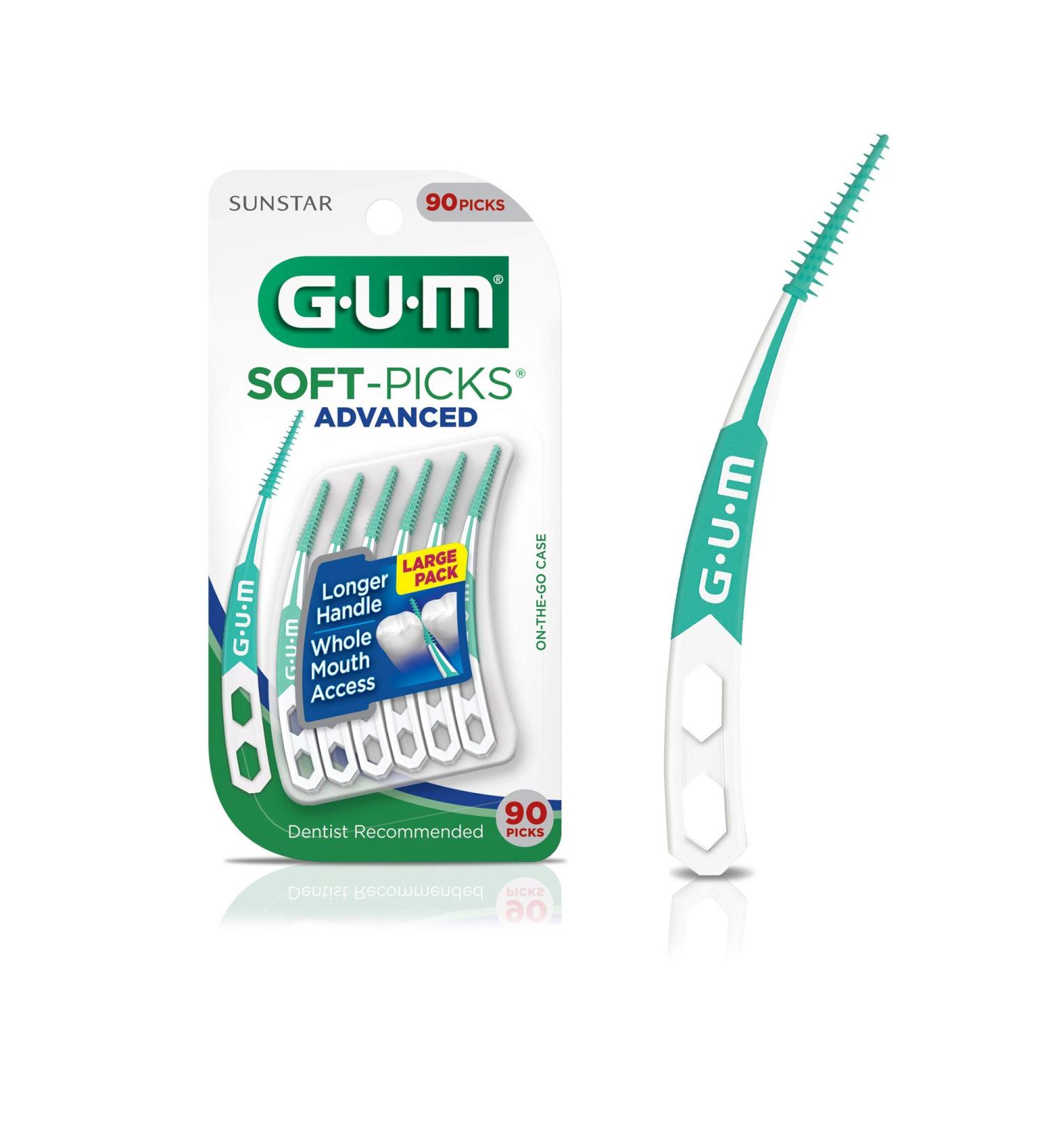 GUM Soft-Picks Advanced Dental Picks 360 Count (Pack of 4) - 90 Count per Pack - Buy Online on GoSupps.com