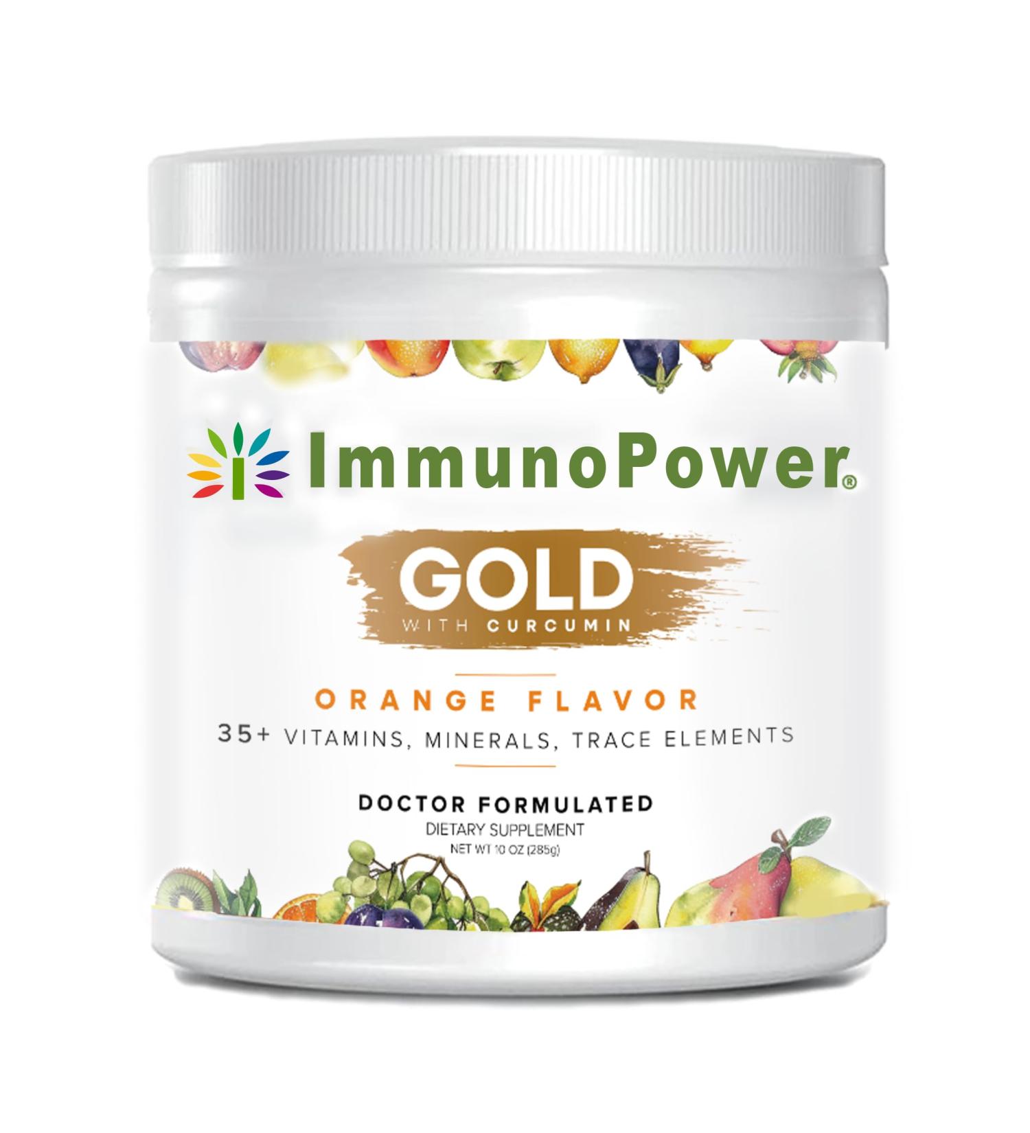 ImmunoPower Gold - Immune Support - Targeted to Help Increase Natural Killer Cell Activity with 35+ Vitamins Minerals - Powder Formula - Orange Flavor - Buy Online on GoSupps.com