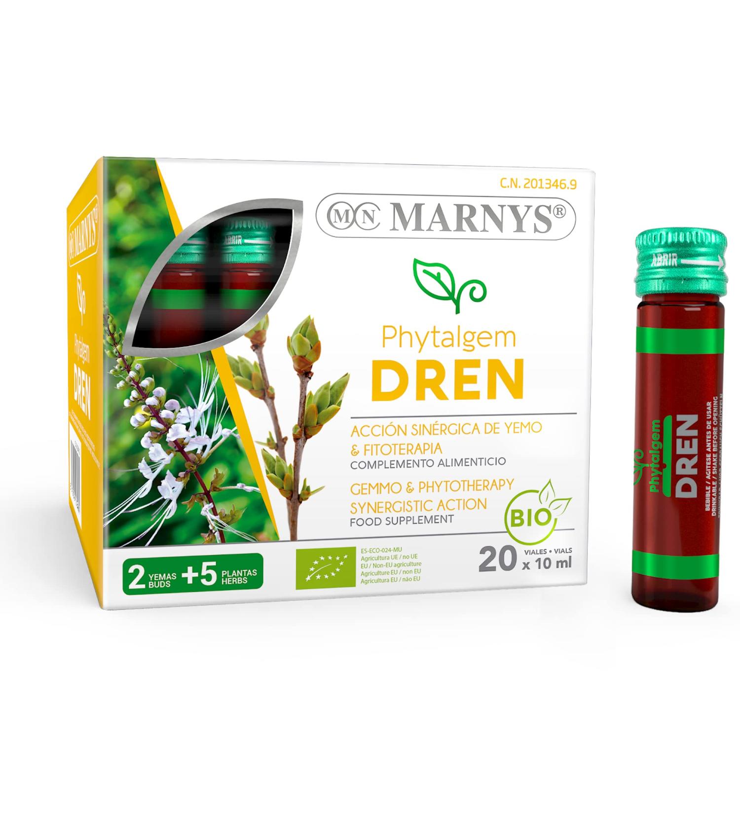 Phytalgem Dren - Balancing Fluids for Wellbeing | 20 x 10ml Pineapple Flavor Bottles - International Shipping Available - Buy Online on GoSupps.com