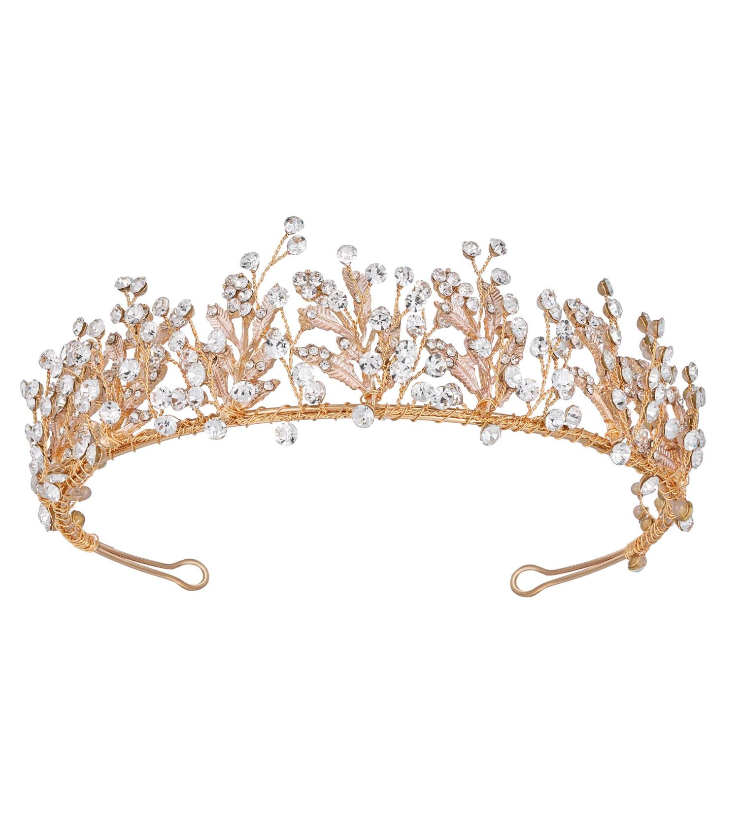 SWEETV Rhinestone Bridal Headband - Gold Wedding Tiara for Bride | Hair Accessories for Women - Buy Online on GoSupps.com