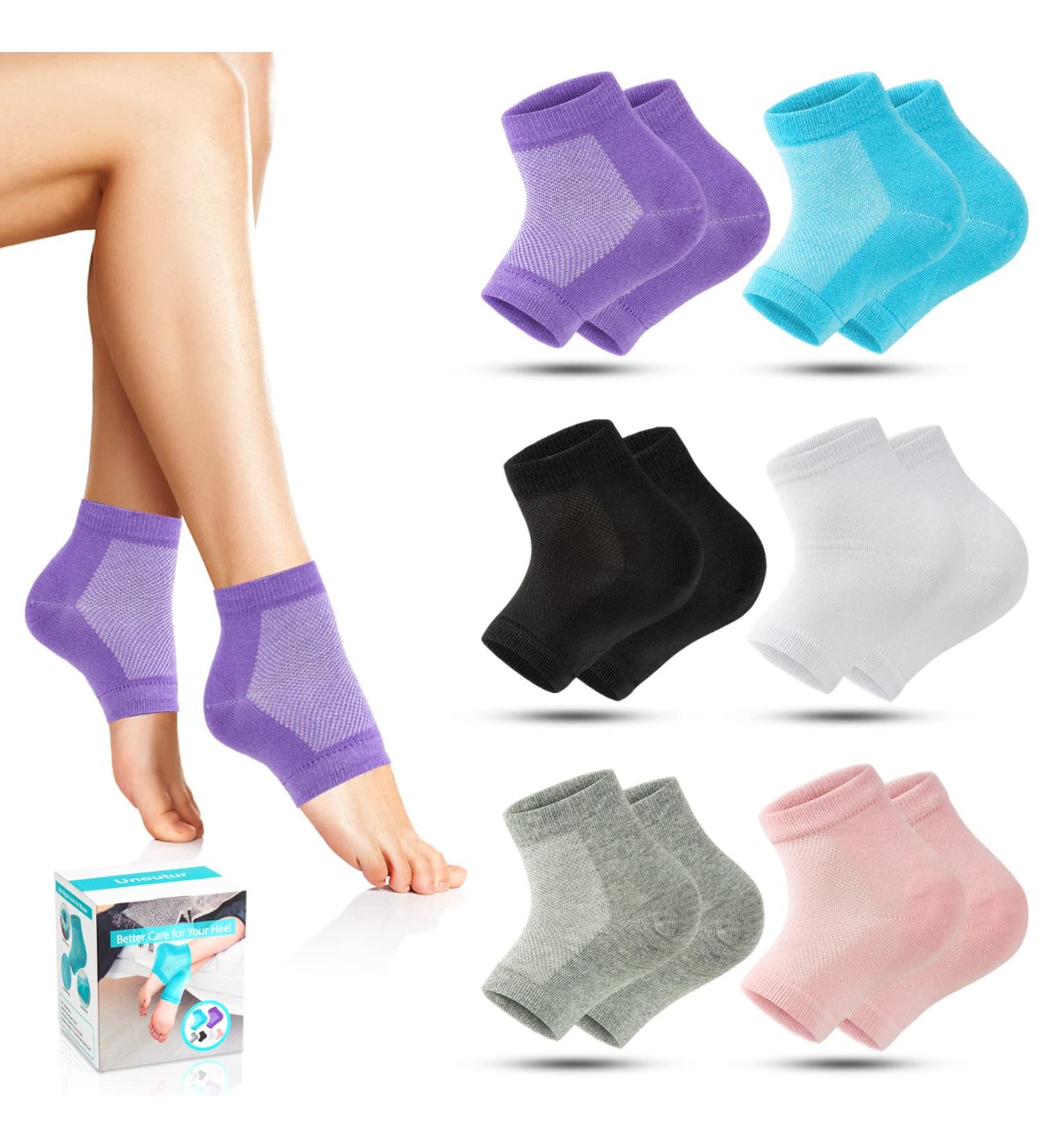 Moisturizing Toeless Silicone Socks for Women - 6pcs | Dry Cracked Heel Treatment - Buy Online on GoSupps.com