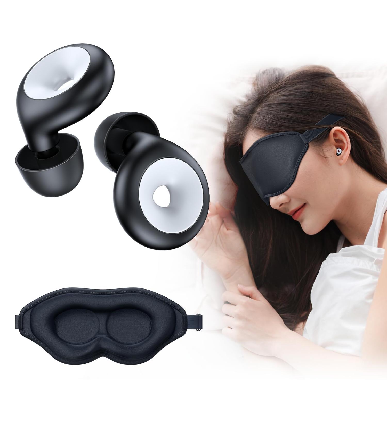 Buy Ear Plugs for Sleeping | Noise Reduction & Reusable Silicone Earplugs with Sleep Mask - Buy Online on GoSupps.com