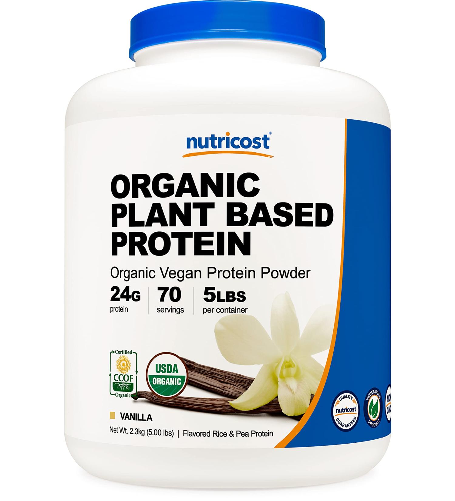 Nutricost Organic Vegan Protein Powder (Vanilla  5 LBS) - Plant Based  Certified Organic  Vegan Friendly  Gluten Free  Non-GMO Vanilla 5 Pound (Pack of 1) - Buy Online on GoSupps.com