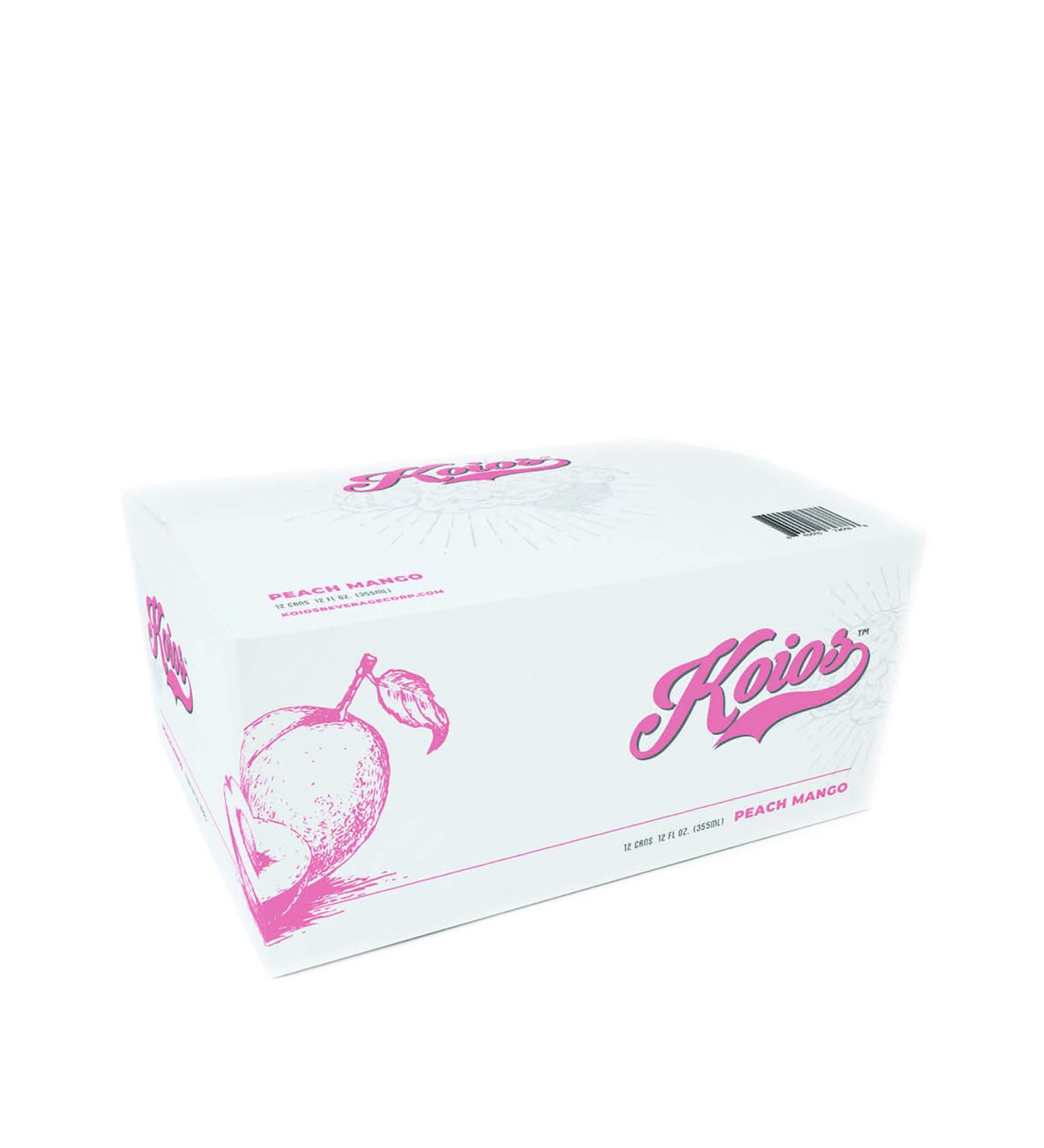 KOIOS - Nootropic Beverage, Enhance Brain Function, Improve Memory & Productivity, Reduce Stress, Contains Lions Mane Mushroom & MCT Oil, Natural Caffeine, Gluten-Free, Vegan (Peach Mango, 12-Pack)