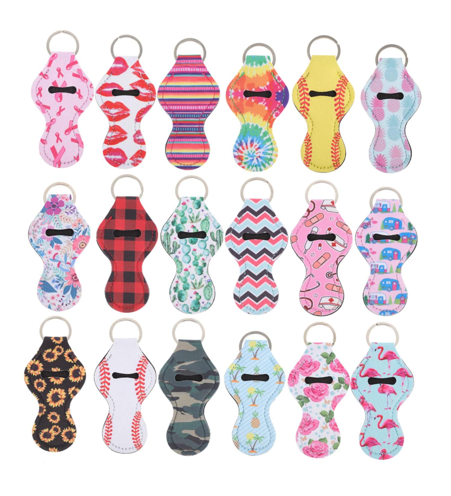 PACKOVE 18pcs Keychain Lipstick Set | Portable Lip Balm Holders & Essential Oil Carriers - Travel-Friendly Neoprene Keyring Supplies - Buy Online on GoSupps.com