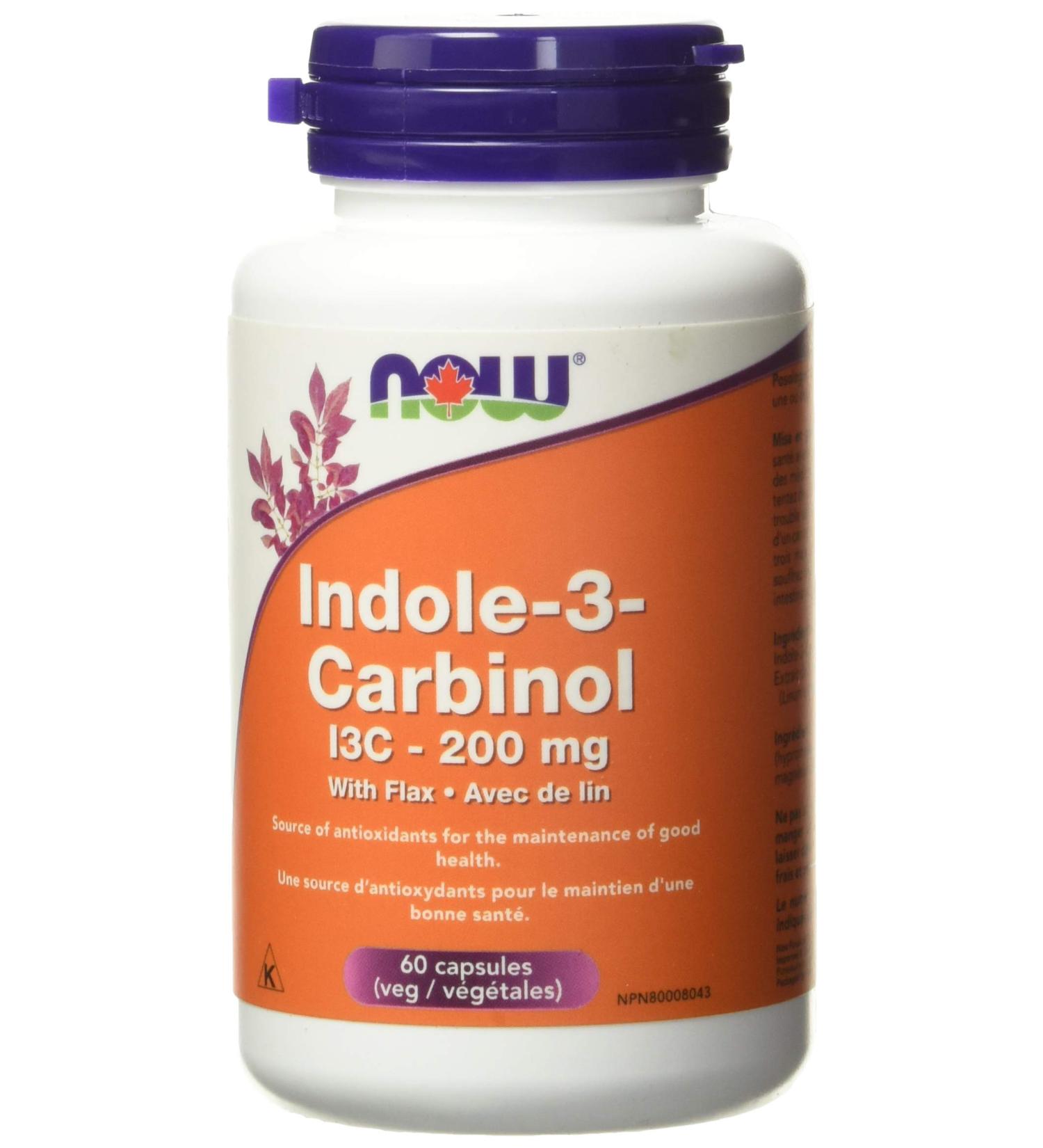 NOW Indole-3-carbinol 200mg Veg Capsules 60 Count - Buy Online on GoSupps.com