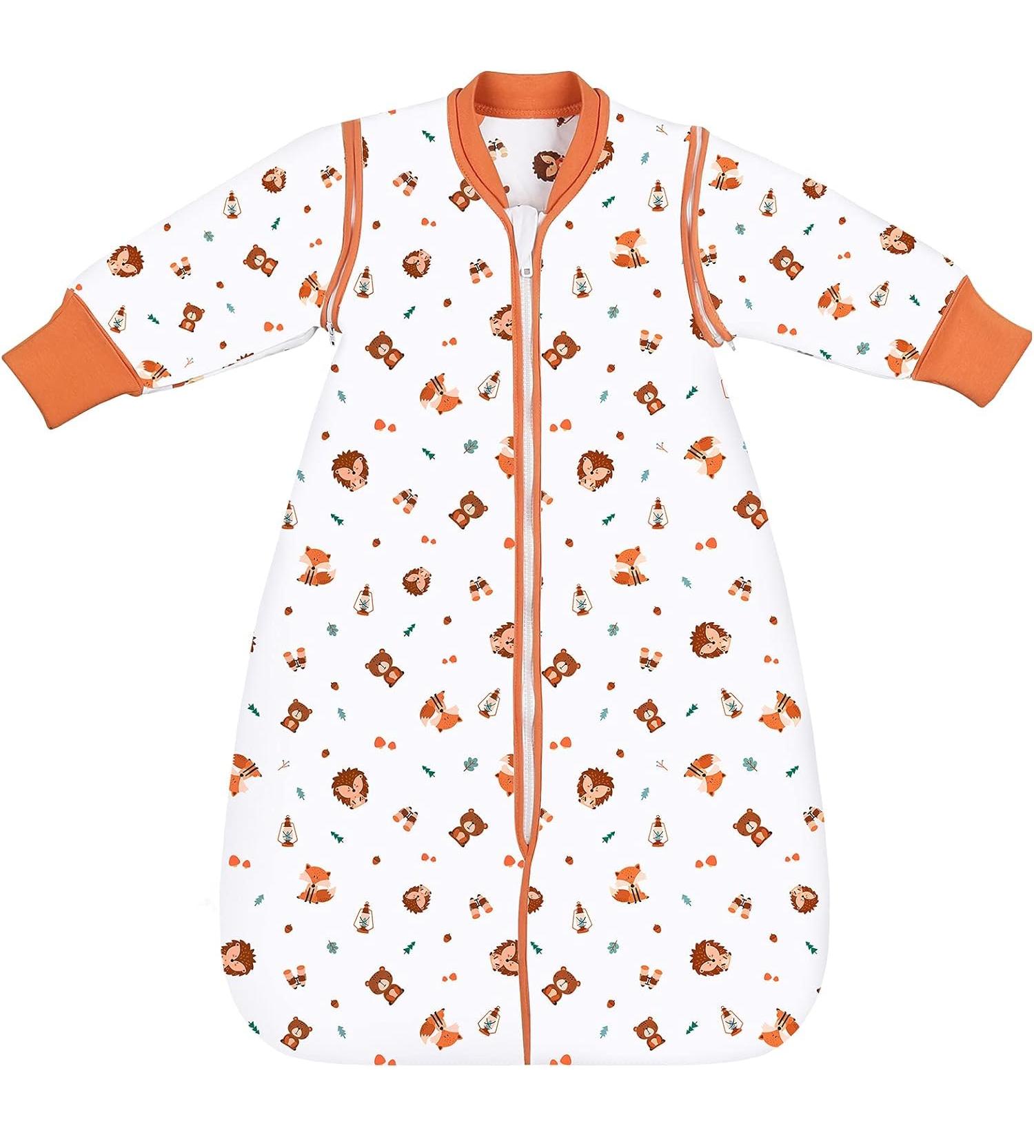 Lictin 100% Cotton Baby Sleeping Bag 3-18 Months | TOG 2.5 Wearable Blanket with Removable Sleeves | Adjustable Length for Winter | Infant Toddler Sleep Sack - Buy Online on GoSupps.com