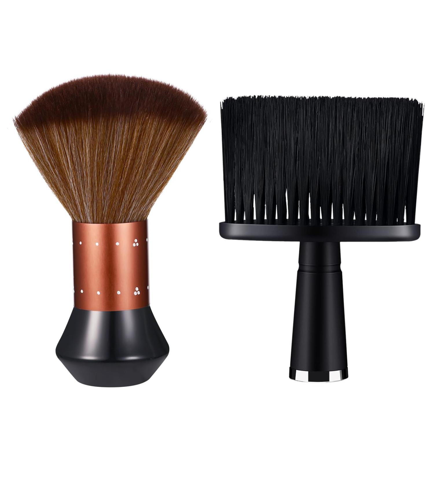 Vtrem Professional Hairdressing Brush - Rose Gold & Black Barber Powder Brush for Salon Use | Fluffy Hairbrushes (2x Large) - Buy Online on GoSupps.com