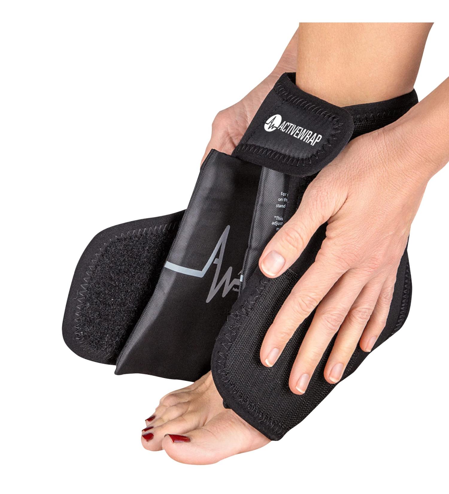 ActiveWrap Foot & Ankle Ice Pack Wrap for Plantar Fasciitis Pain - Small/Medium Black - Buy Online on GoSupps.com