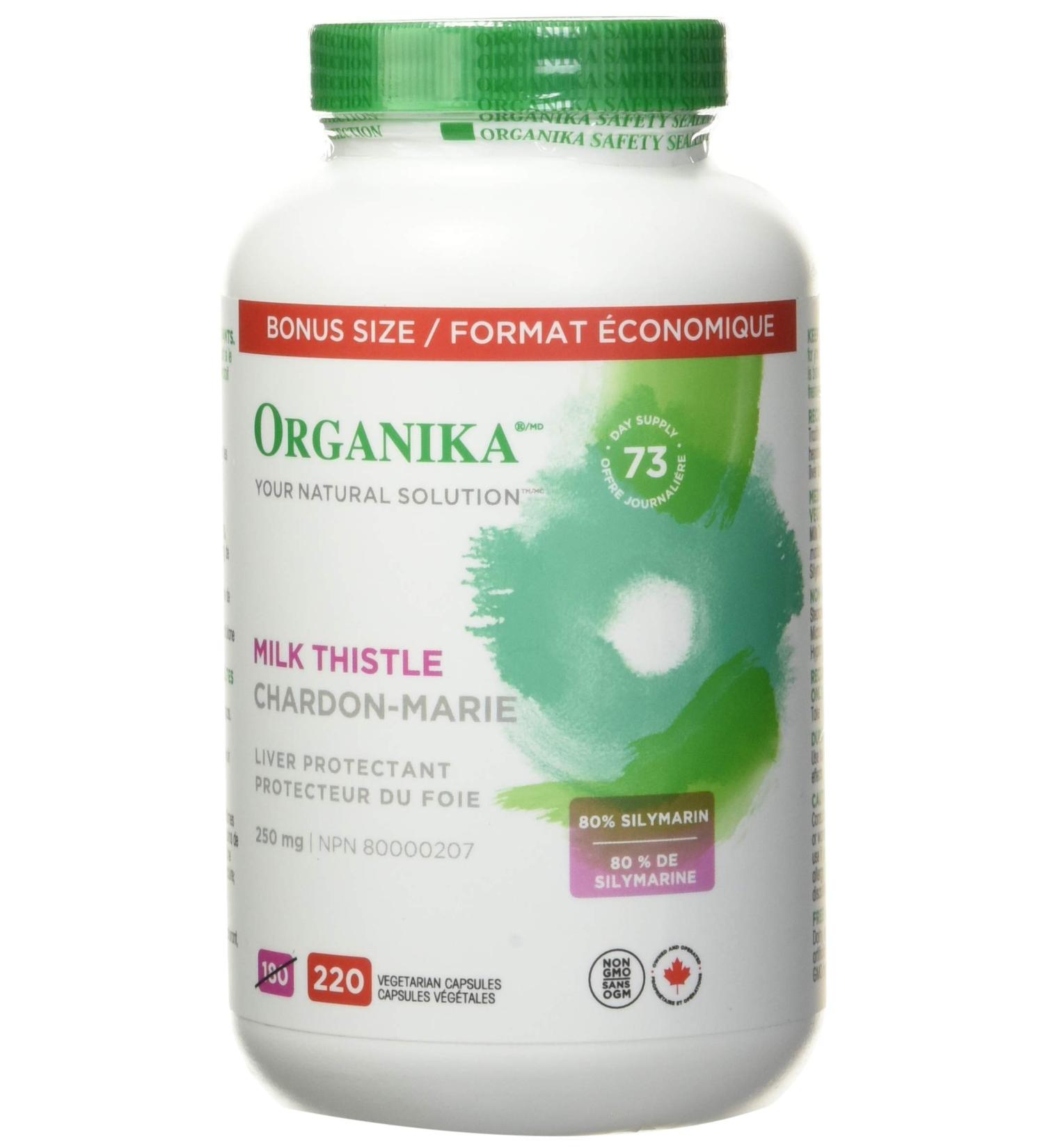 Organika Milk Thistle 250 Mg Bonus Size 220 count- Liver Protectant From Silymarin Seed- 220vcaps 220 count (Pack of 1) Seed - Buy Online on GoSupps.com