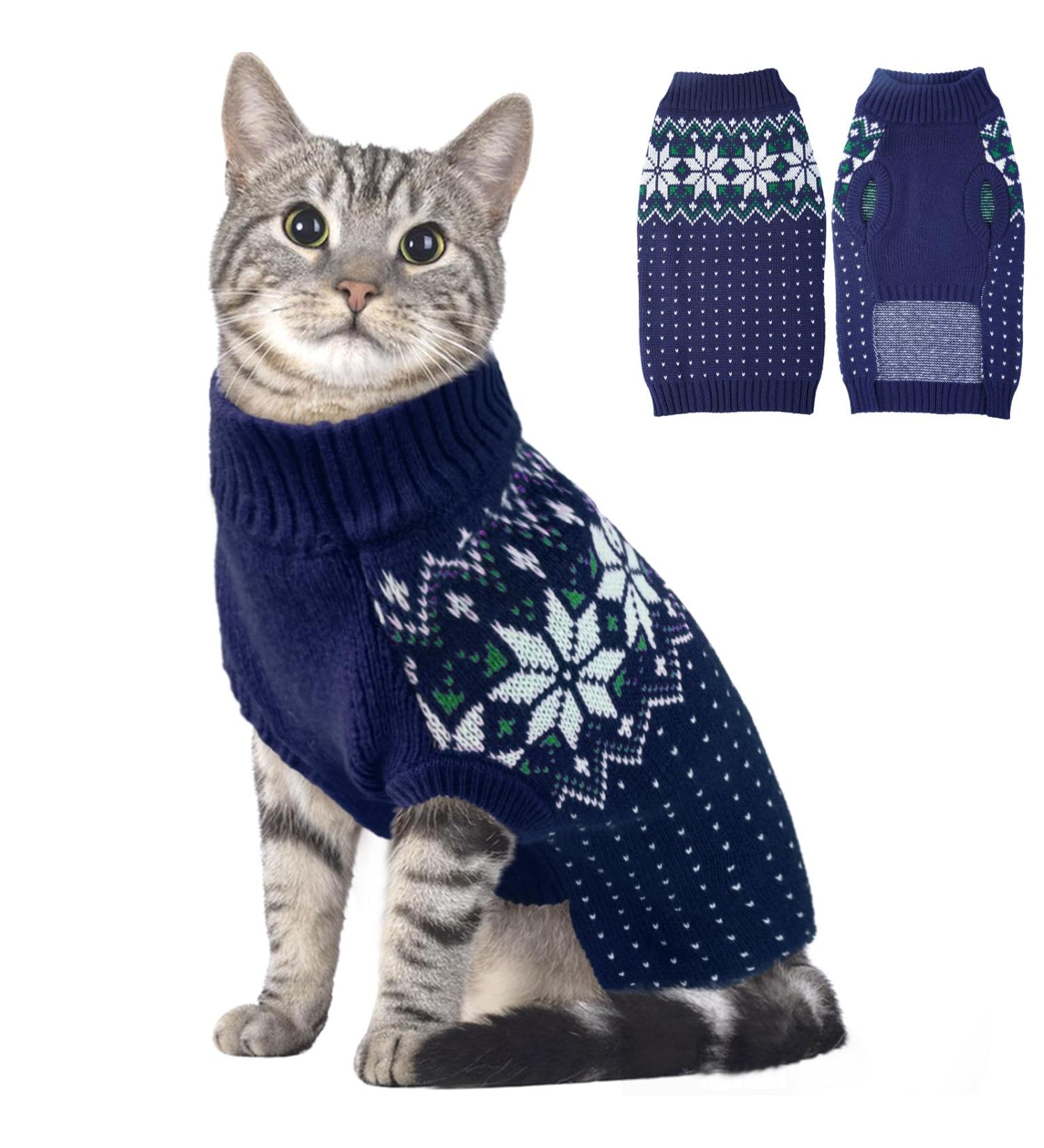 Katzinst Dog Sweater - Cozy Christmas Fleece for Medium-Sized Dogs | Snowflake Pattern | Perfect for Male Maltese & Jack Russell - Buy Online on GoSupps.com