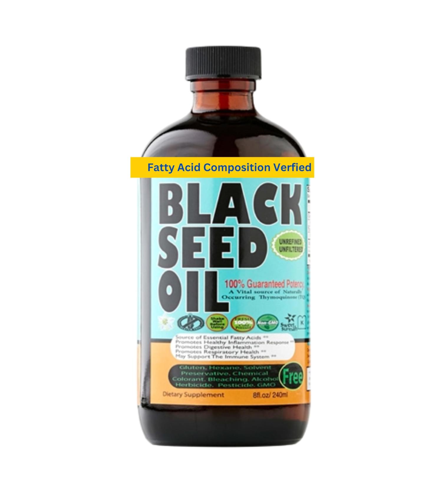 Black Seed Oil 8 Oz - Premium Nigella Sativa Cold-Pressed Turkish Black Cumin Oil - High Strength 3X Thymoquinone - Natural Support - Super Food - Buy Online on GoSupps.com