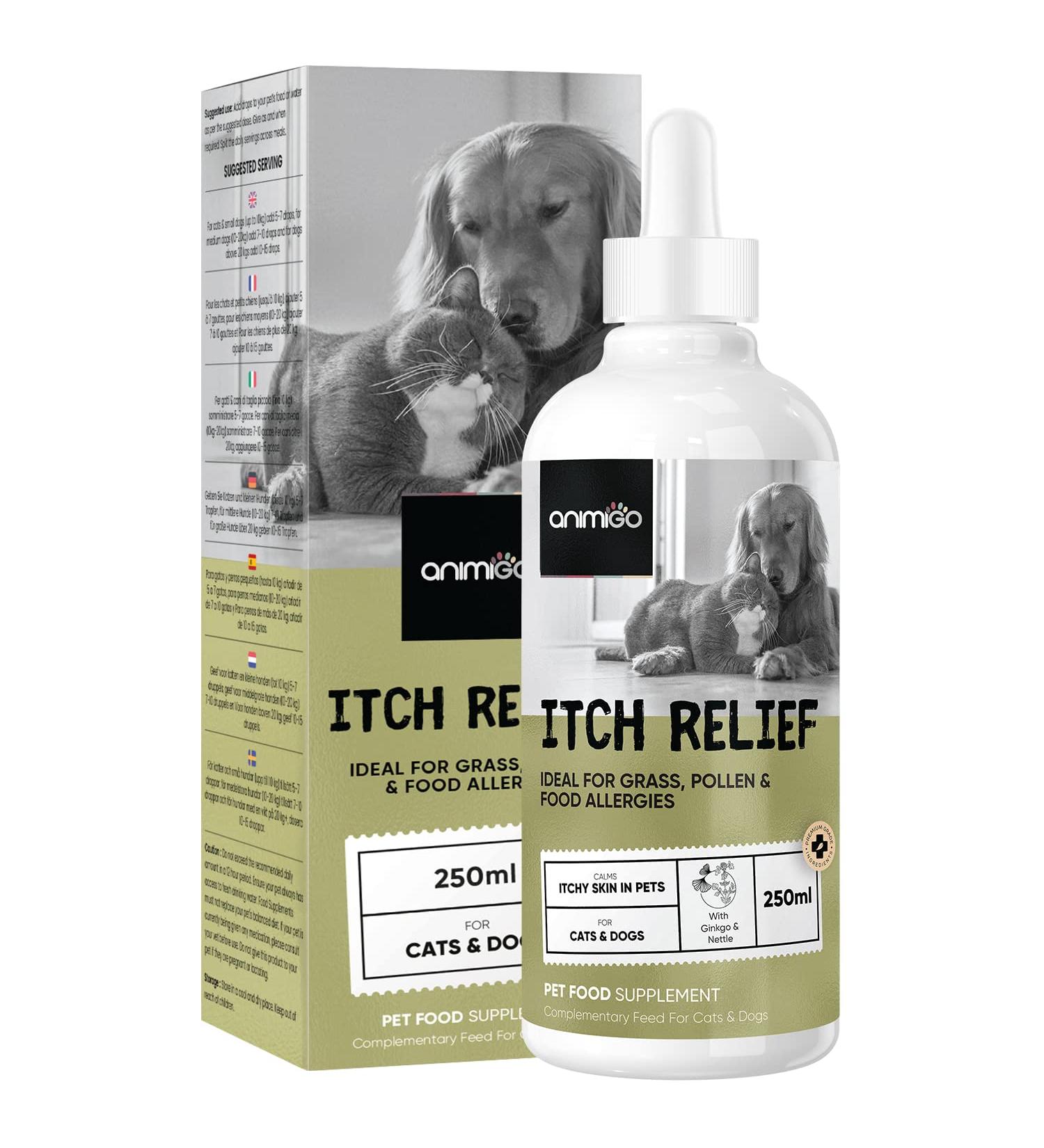 Herbal Itchy Skin Relief Liquid for Dogs & Cats - 250ml - Natural Hot Spot & Itchy Skin Relief - Nourishing Drops for Long-Term Results - Buy Online on GoSupps.com