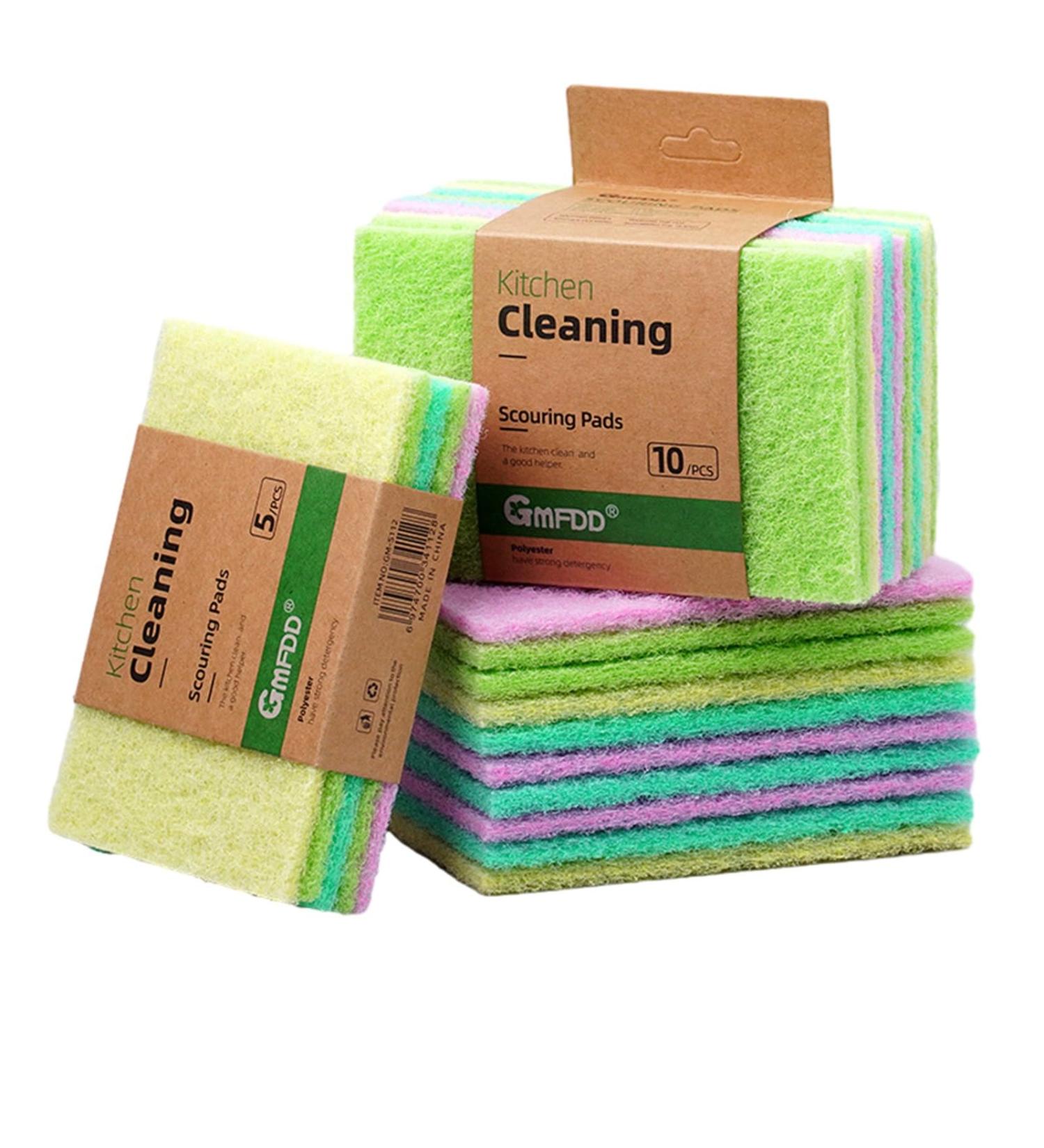 10pc Heavy Duty Scrub Pad Sponge Dishwasher No-Scratch Green Reusable Household Scrub Pad for Kitchen and Dishwasher Cleaning Tools - Buy Online on GoSupps.com