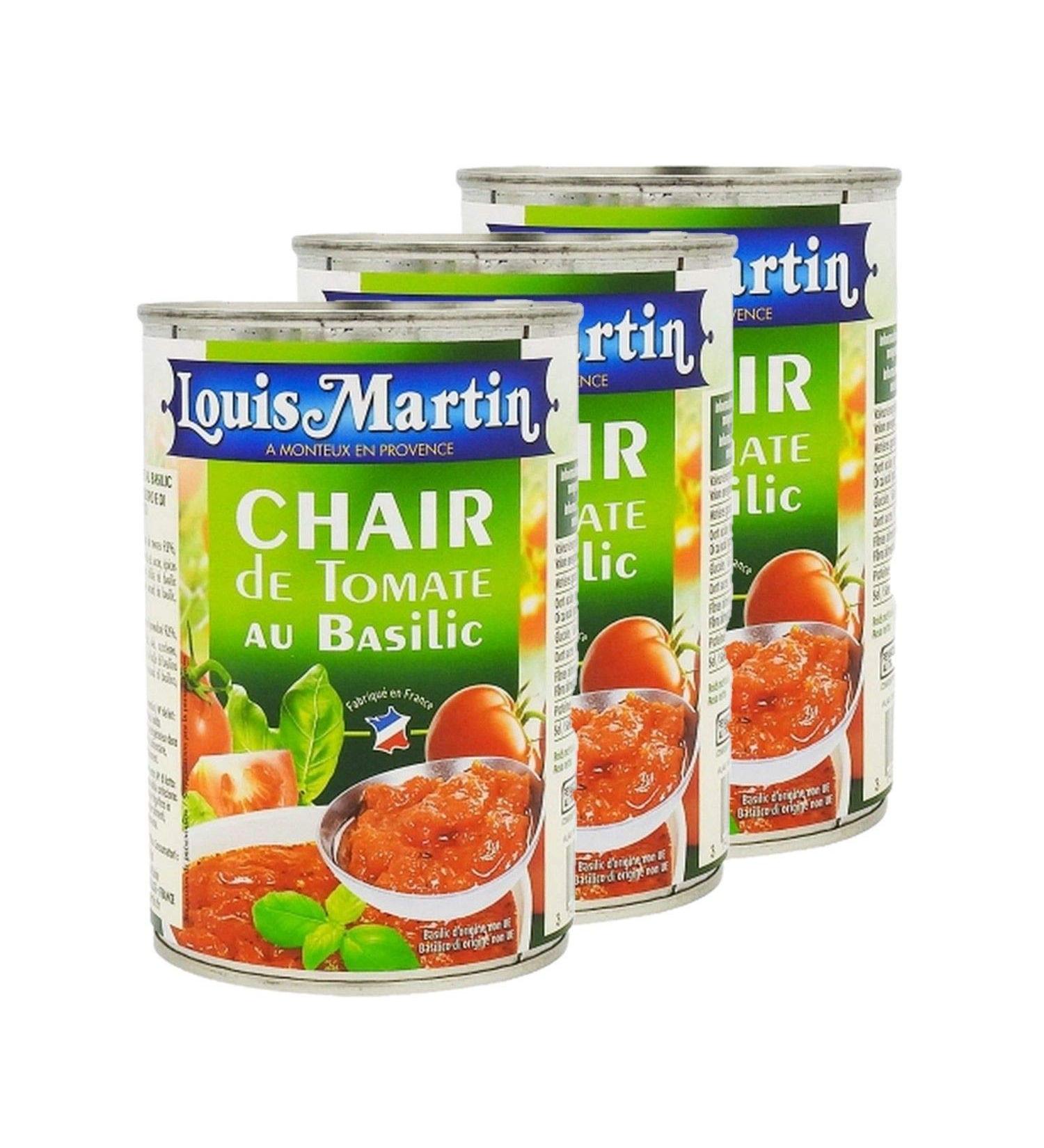 Louis Martin Pack of 3x Tomato Pulp with Basil - Louis Martin - 400g box