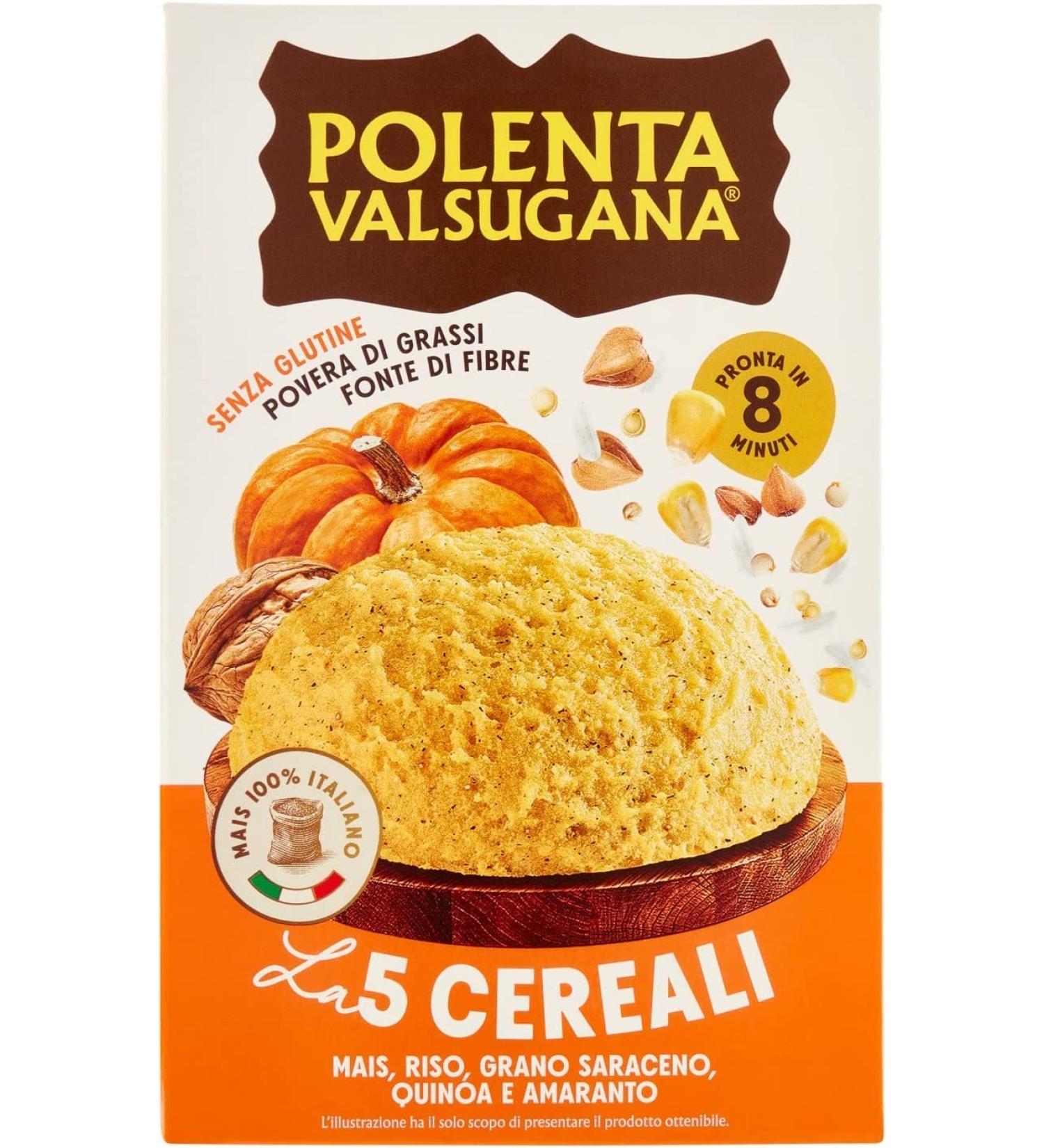 6x Valsugana Polenta with 5 Grains - Quick Gluten-Free Meal (350g Pack) - Crispy Corn Buckwheat Quinoa & Amaranth - Buy Online on GoSupps.com
