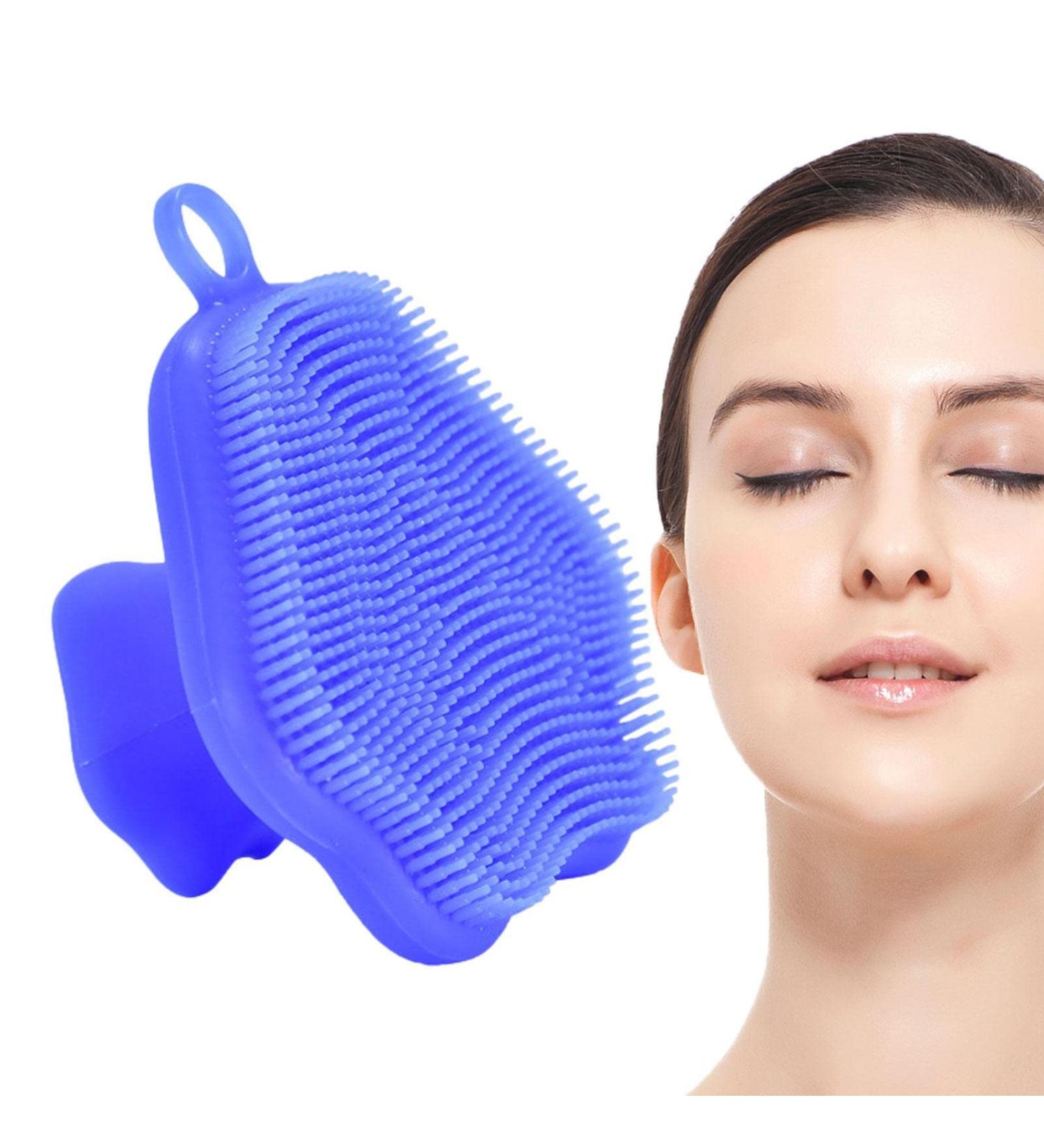 REMEK Silicone Cleanser Hand Exfoliating Facial Wash Brush | Facial Cleansing Brush Facial Wash Brush Facial Exfoliating Brush Silicone Exfoliating Brush Blue - Buy Online on GoSupps.com