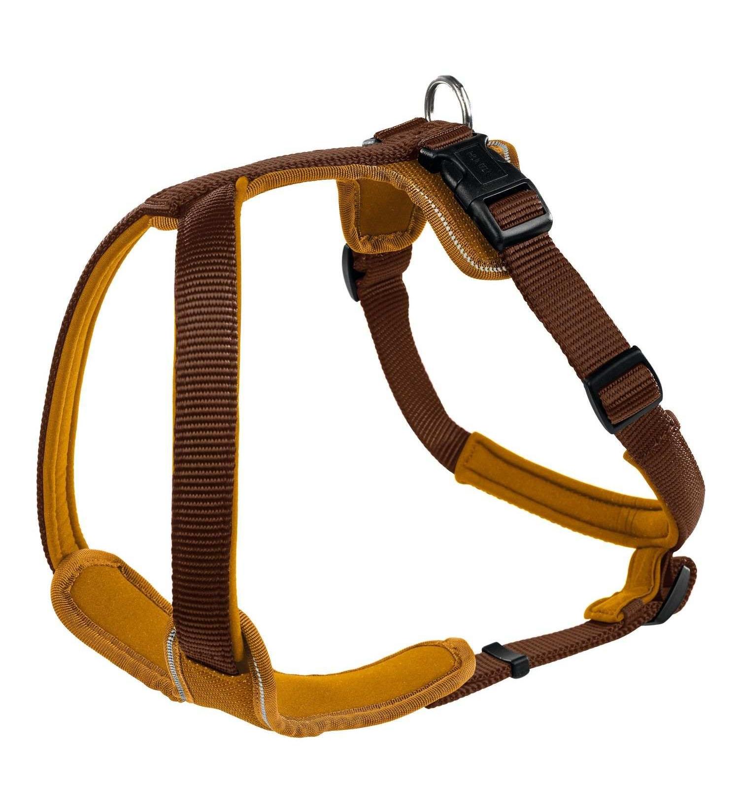 HUNTER NEOPRENE dog harness nylon padded with neoprene L-XL 77 - 100 cm brown/caramel brown/caramel 77 - 100 cm