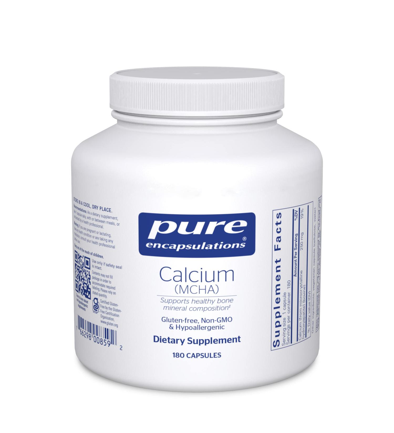 Pure Encapsulations Calcium MCHA | 180 Capsules | Hypoallergenic Bone Support Supplement - Buy Online on GoSupps.com