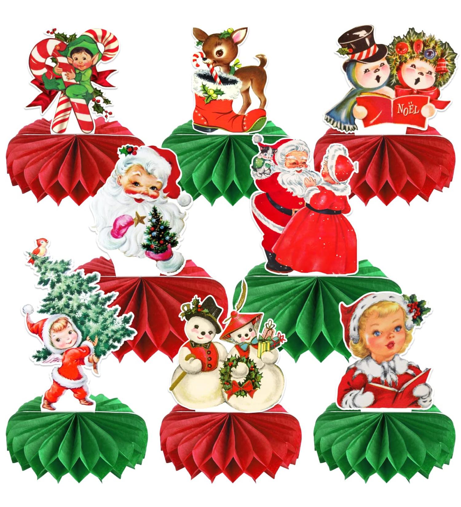 8 Pieces Christmas Honeycomb Centerpieces Victorian Christmas Themed Cake Balls - Buy Online on GoSupps.com