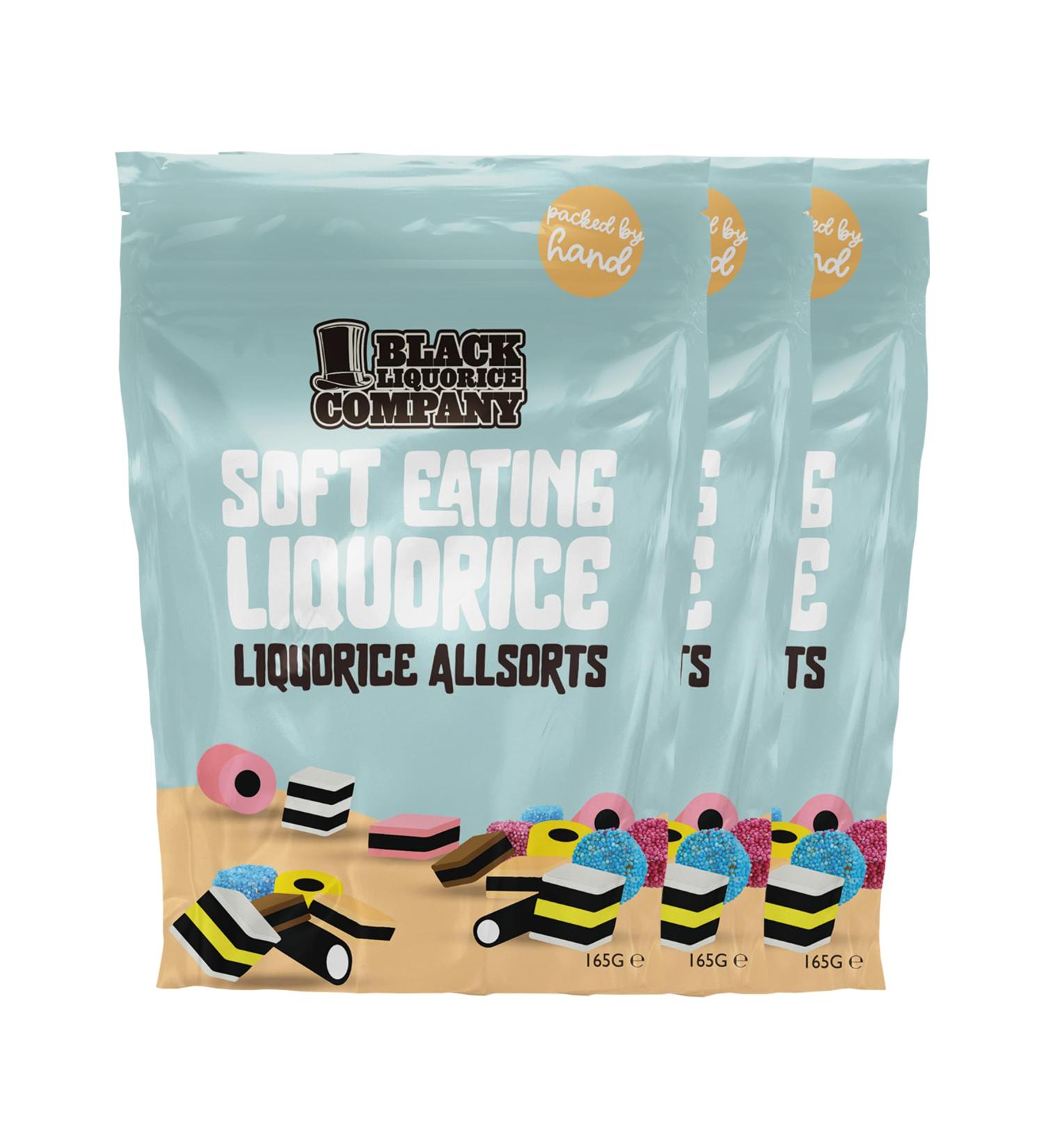 Black Liquorice Company - Traditional Liquorice Allsorts Pouch 3 x 165g - Buy Online on GoSupps.com