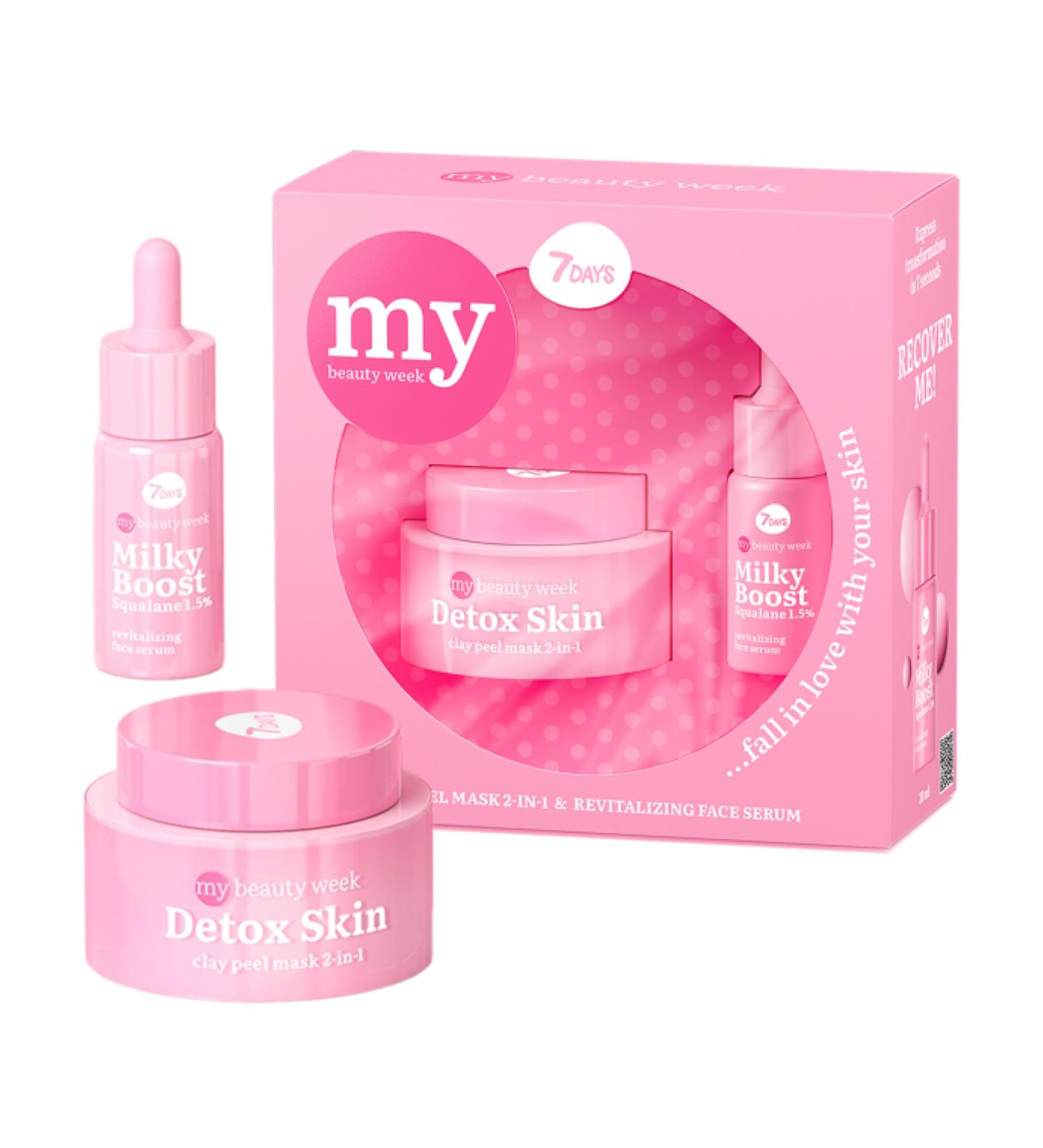 7Days Skincare Set with Clay Face Mask and Face Serum with Squalane - Korean Skincare Gift Set for Women and Teenagers - Preppy Skincare Pamper Set FALL IN LOVE WITH YOUR SKIN - Buy Online on GoSupps.com