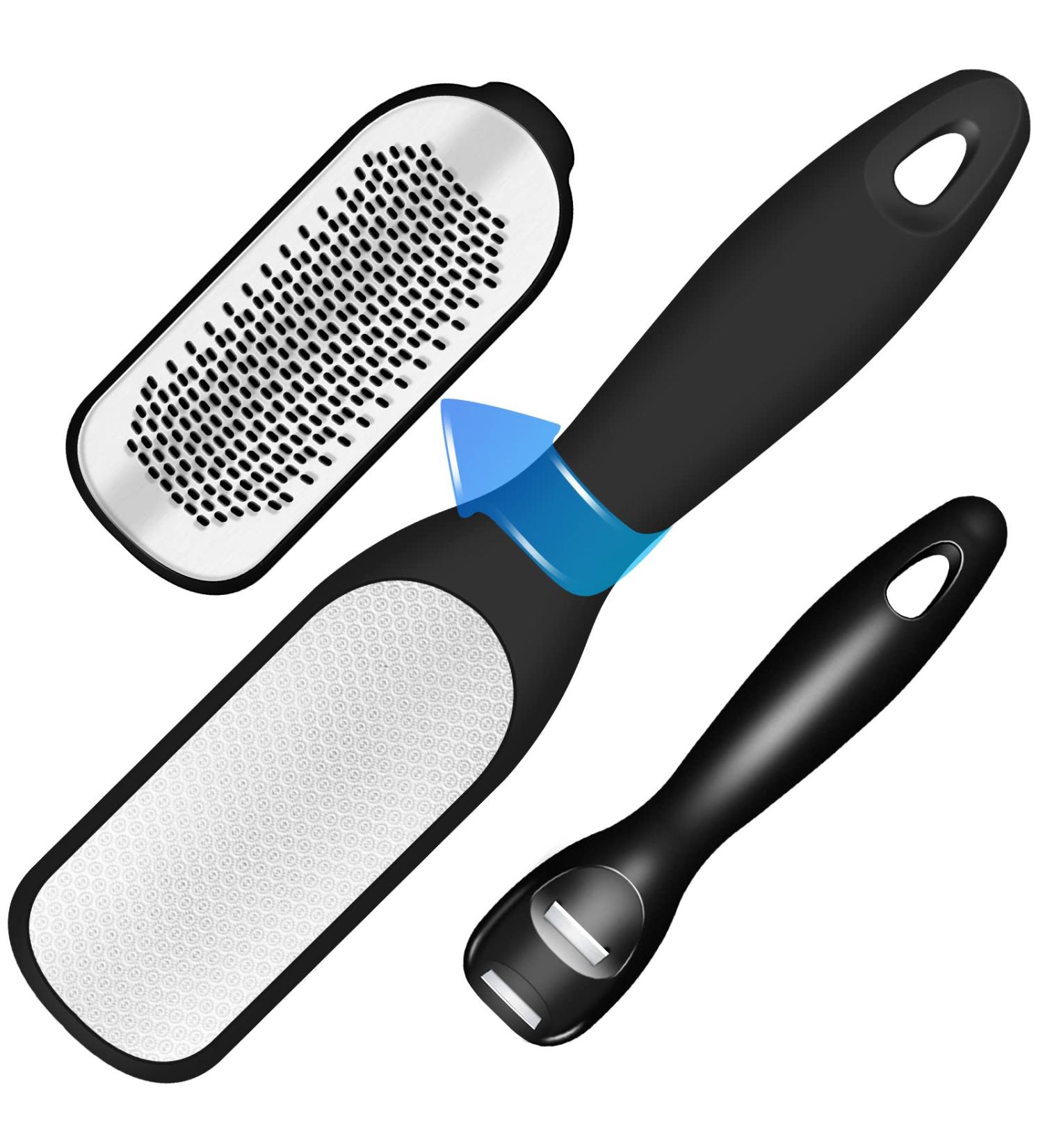 Foot File & Callus Remover - Dual-Sided Stainless Steel Foot Scrubber for Cracked Heels & Dead Skin - International Shipping - Buy Online on GoSupps.com