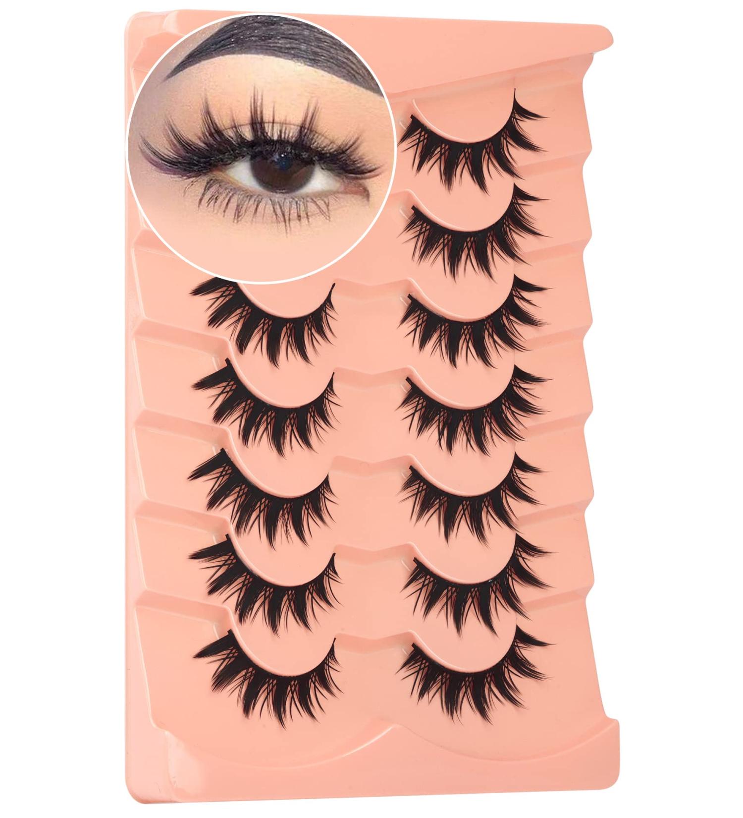 Winifred X6 Cat Eye Manga False Eyelashes - Anime Cosplay Natural Spiky Wispy Thick Japanese Style - Buy Online on GoSupps.com