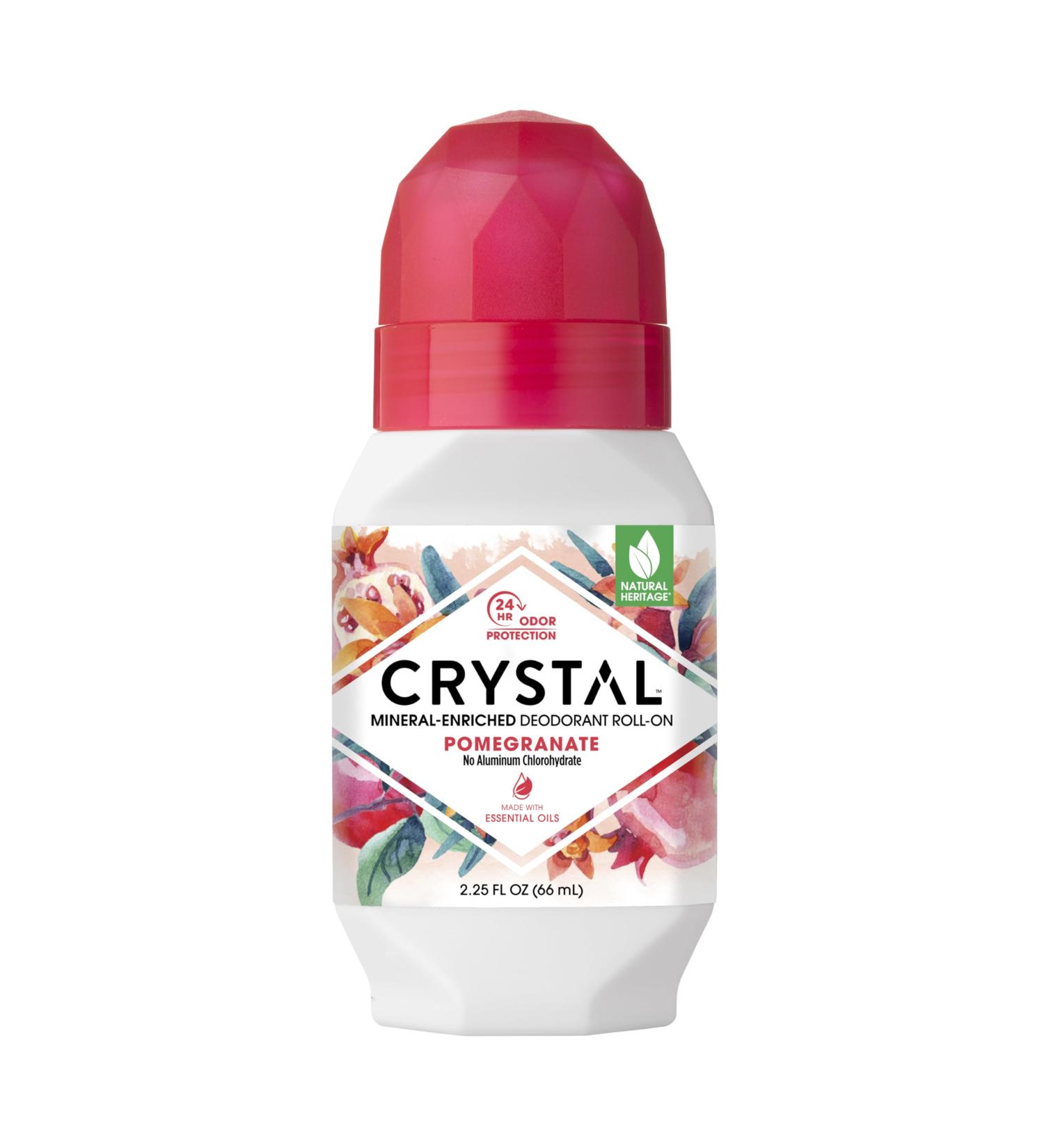 Crystal Mineral Deodorant Roll-On Body Deodorant With 24-Hour Odor Protection Pomegranate Non-Sticky Roll-On No Aluminum Chlorohydrate 2.25 FL OZ - 1 pack - Buy Online on GoSupps.com