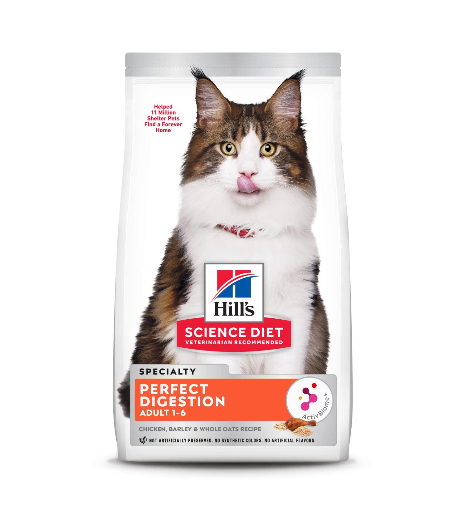 Hill's Science Diet Adult Cat Dry Food - Perfect Digestion Chicken, Brown Rice & Whole Oats - 3.5lb Pack - Buy Online on GoSupps.com