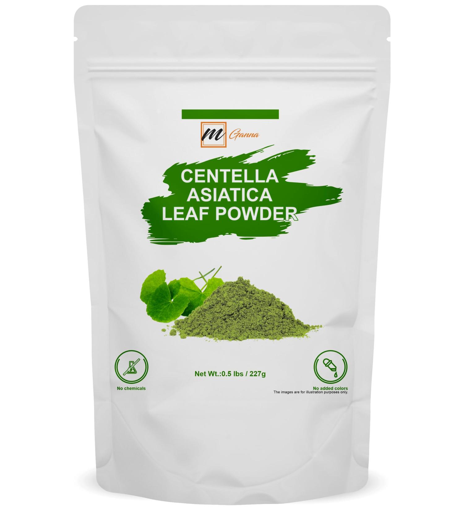 mGanna Pure Natural Gotu Kola Powder Centella Asiatica Herbal Supplement for Skin Hair & Health No Additives No Preservatives 0.5 lbs / 227g - Buy Online on GoSupps.com