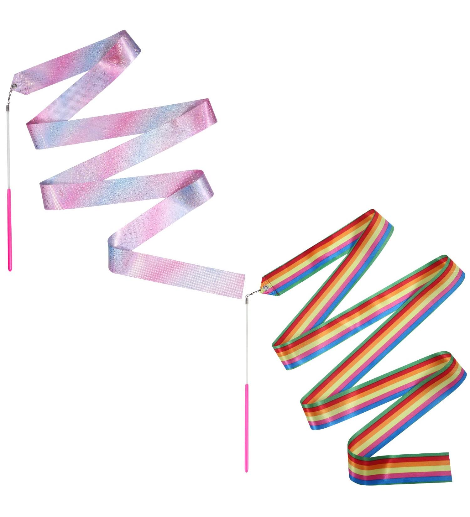 Dance Ribbons Set - 2pcs 157.5 Inch Gymnastics & Rhythmic Baton Twirling Ribbons - Buy Online on GoSupps.com