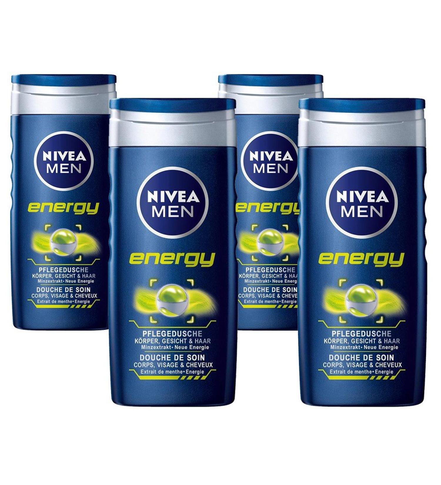 NIVEA MEN Nivea Energie Shower Gel for Men 250 ml - Pack of 4