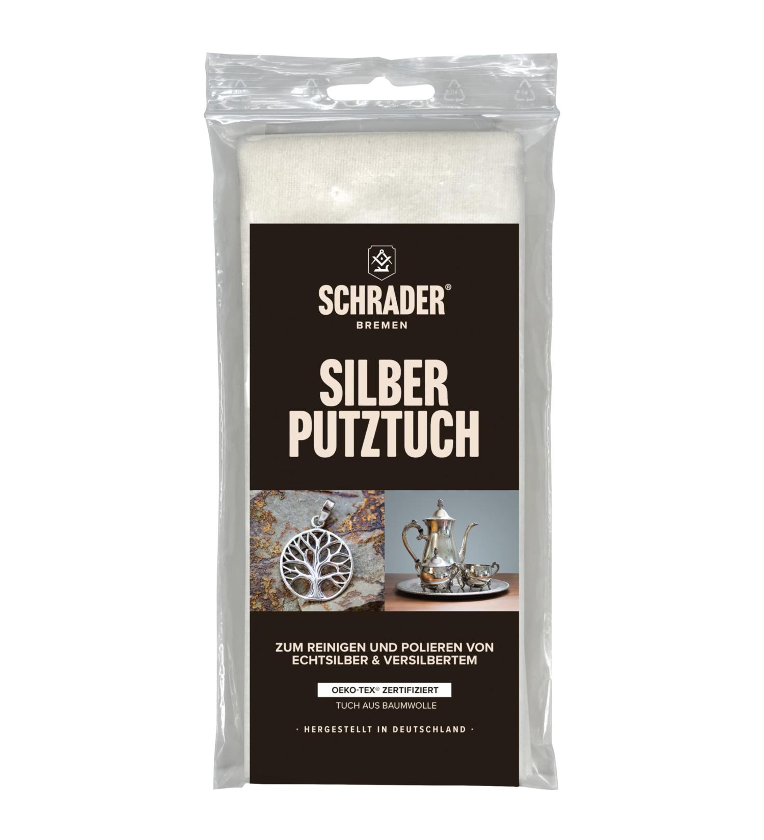Schrader Silver Cleaning Cloth - Polish & Care for Jewelry | Natural Fabrics | 1 Made in Germany - Buy Online on GoSupps.com