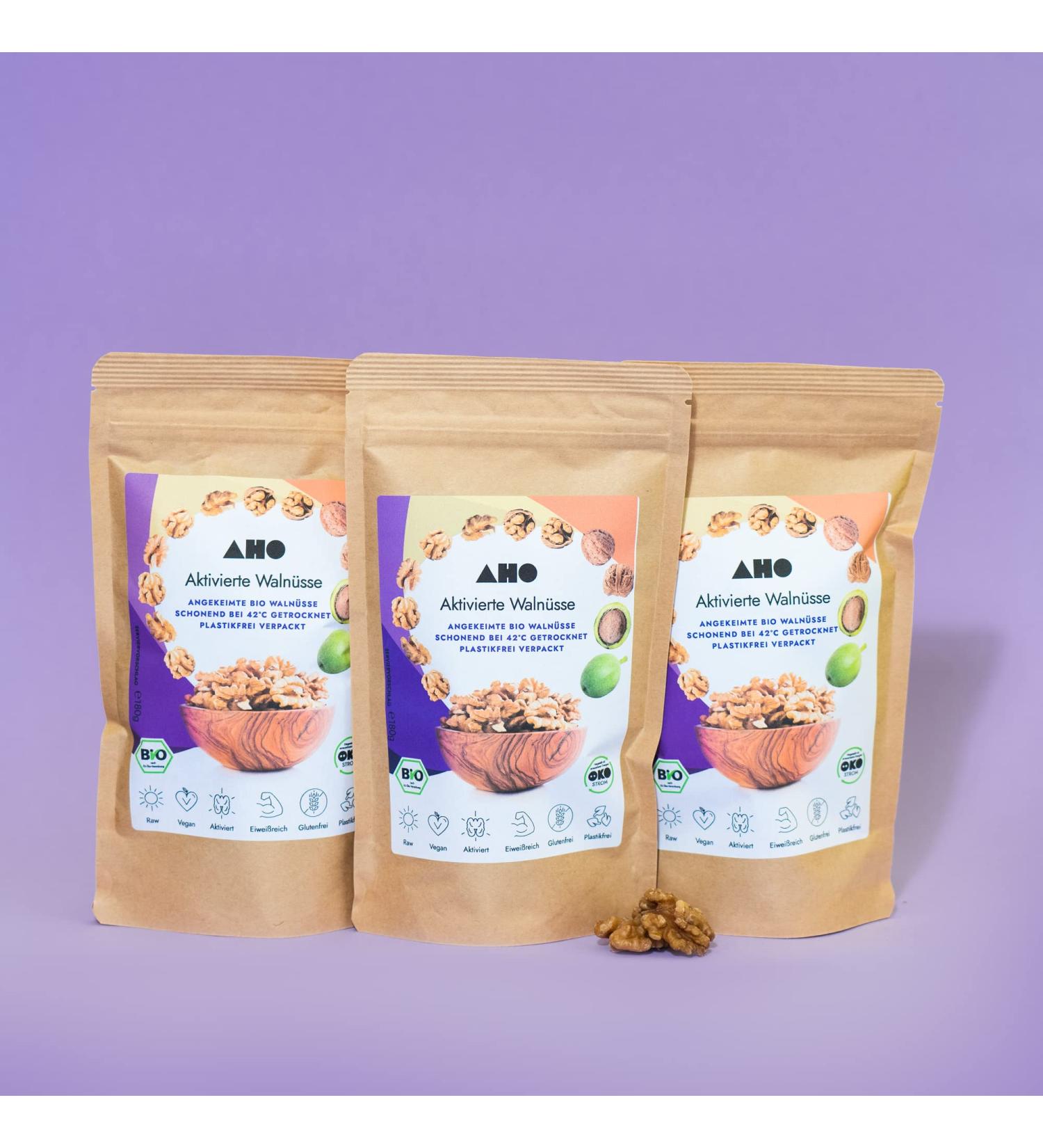 Premium AHO Activated Walnuts 540g - Healthy Snacks for Energy & Wellness - Ship Internationally - Buy Online on GoSupps.com