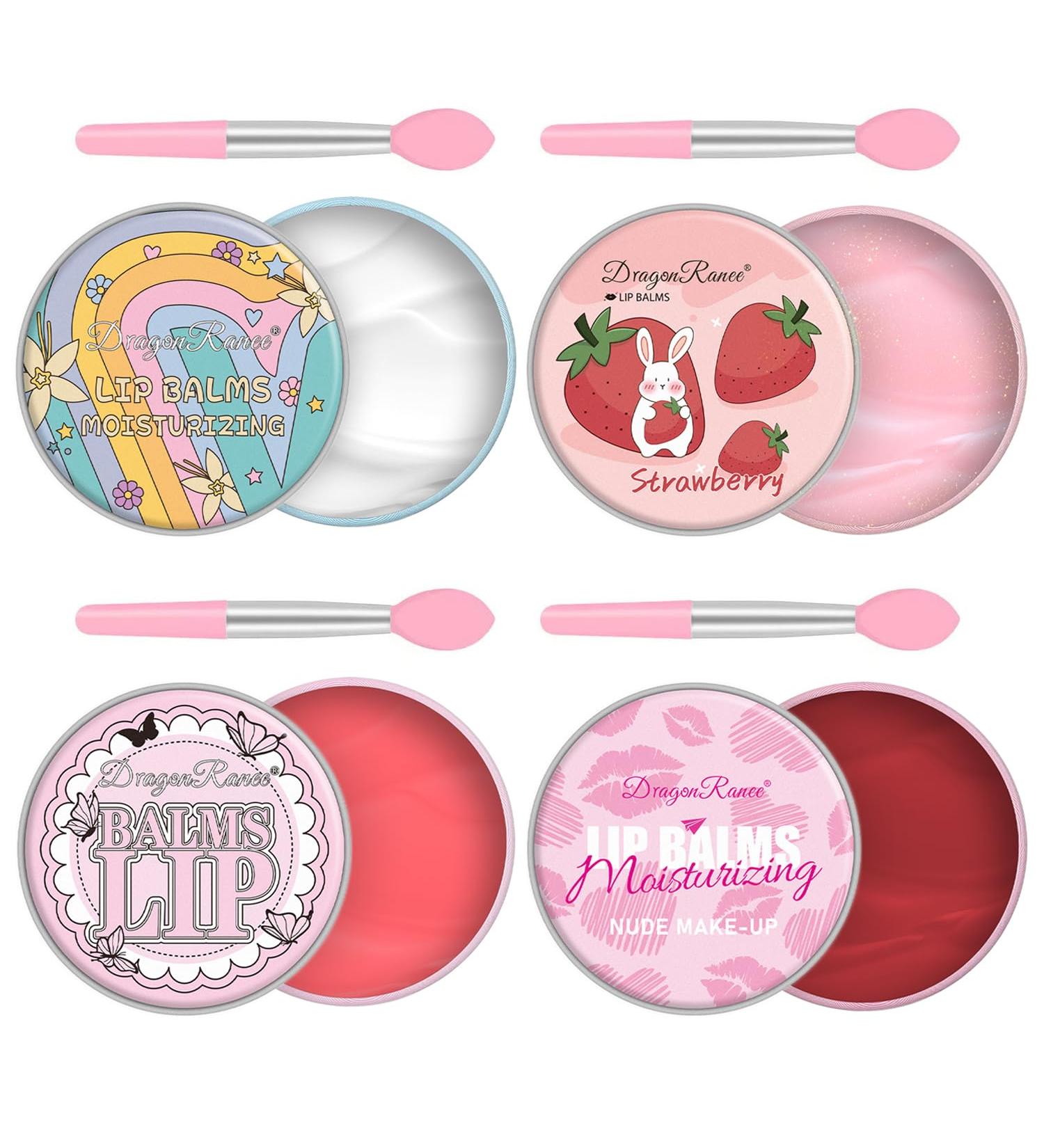 4 Pack Moisturizing Lip Masks Strawberry Vitamin E Lip Balm Lip Care Gifts for Women Girls Conditioning Lip Mask and Lip Butter Melting Balm for Dry Lips (Strawberry & Coconut & Peach & Cherry) - Buy Online on GoSupps.com