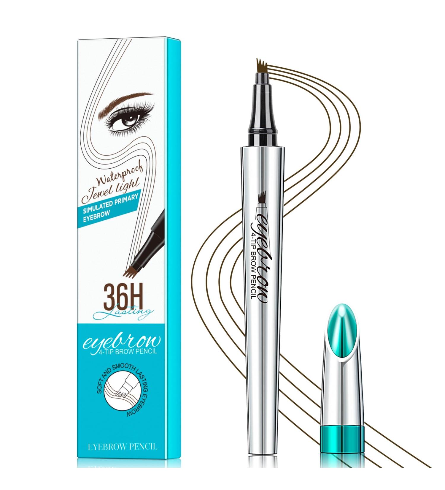 Buy Microblading Eyebrow Pen - Waterproof & Smudge-Proof 4 Tip Brow Pencil for Natural Looking Brows (Dark Brown) - International Shipping Available - Buy Online on GoSupps.com