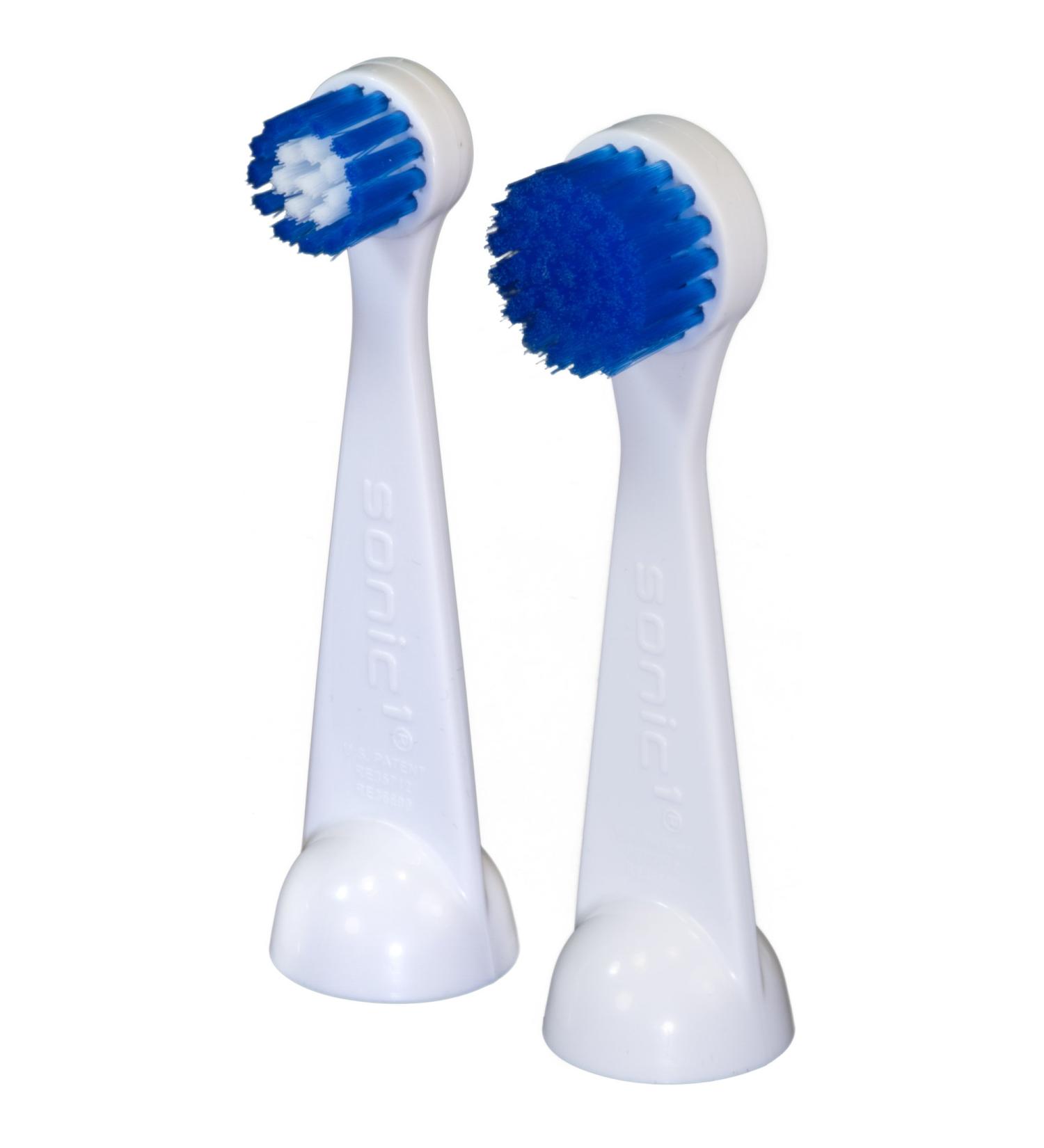 Cybersonic3 Compact and Deluxe Replacement Brush Heads 2 Pack Compatible With All Cybersonic Electric Toothbrushes (1 Compact 1 Deluxe)