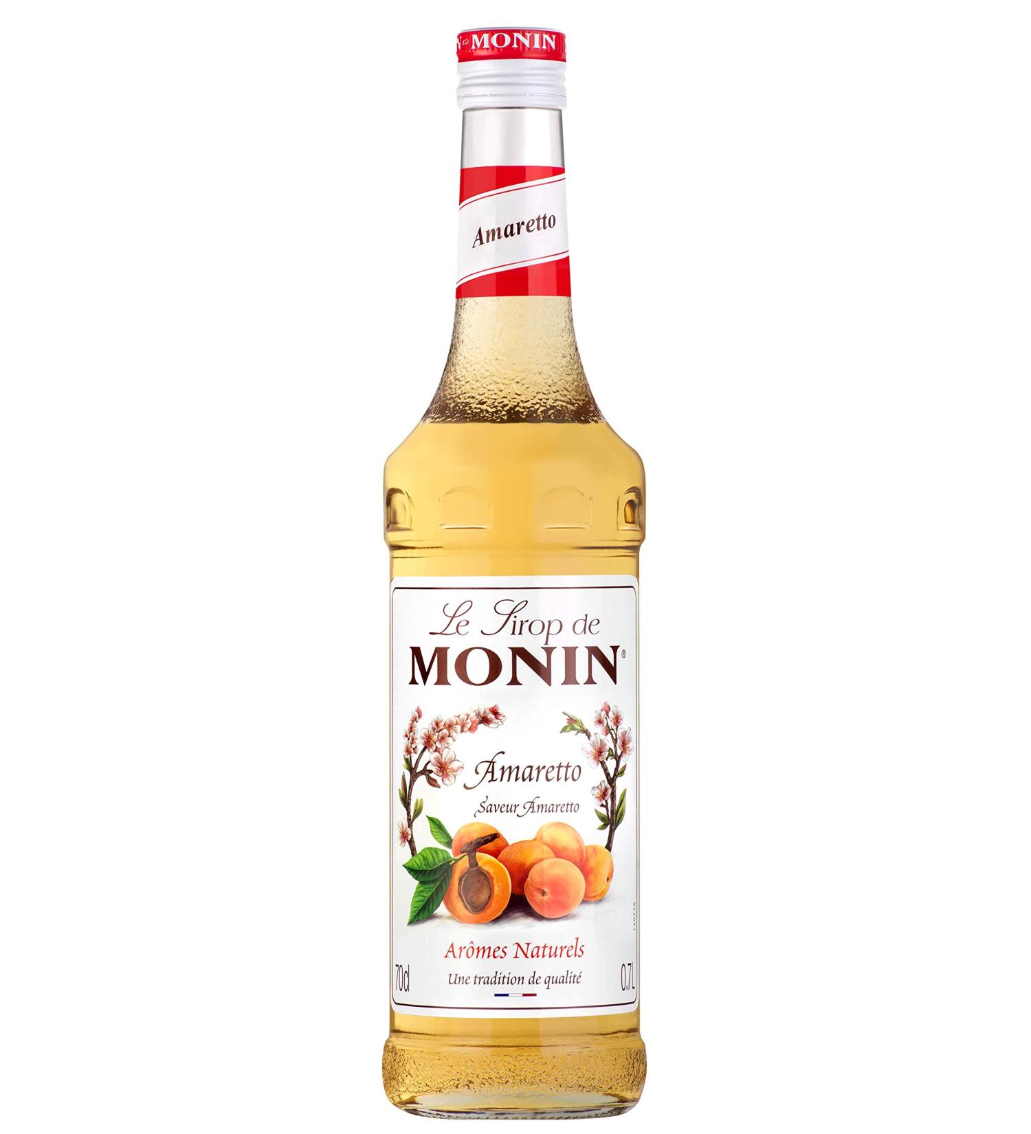 MONIN Amaretto Syrup for Cocktail and Cocktail without Alcohol - Natural Flavors - 70cl
