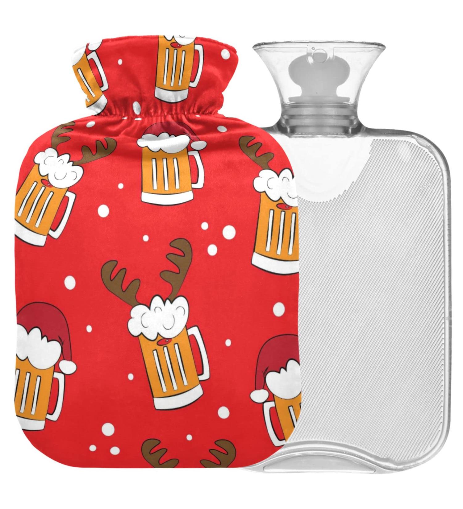 Shop Naanle Funny Beer Christmas Heat Bottle - 1L Hot Water Bottle for Warm Therapy & Pain Relief | Comfort for Bed & Feet - Buy Online on GoSupps.com