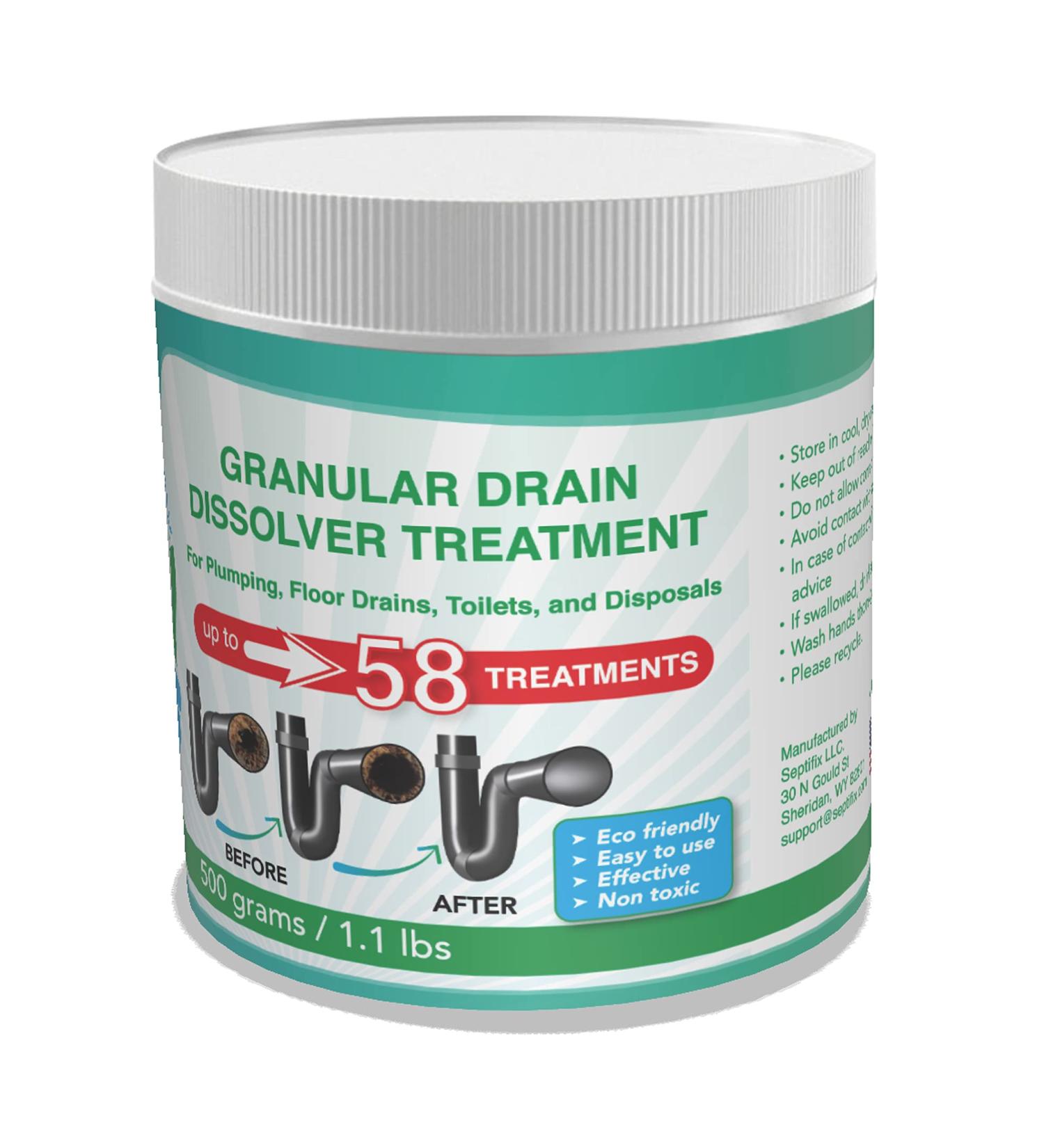 100% Natural Granular Drain Dissolver Treatment for Septic Tank Owners | Live Bacteria Powder - Clog Remover Cleaner & Opener - Buy Online on GoSupps.com