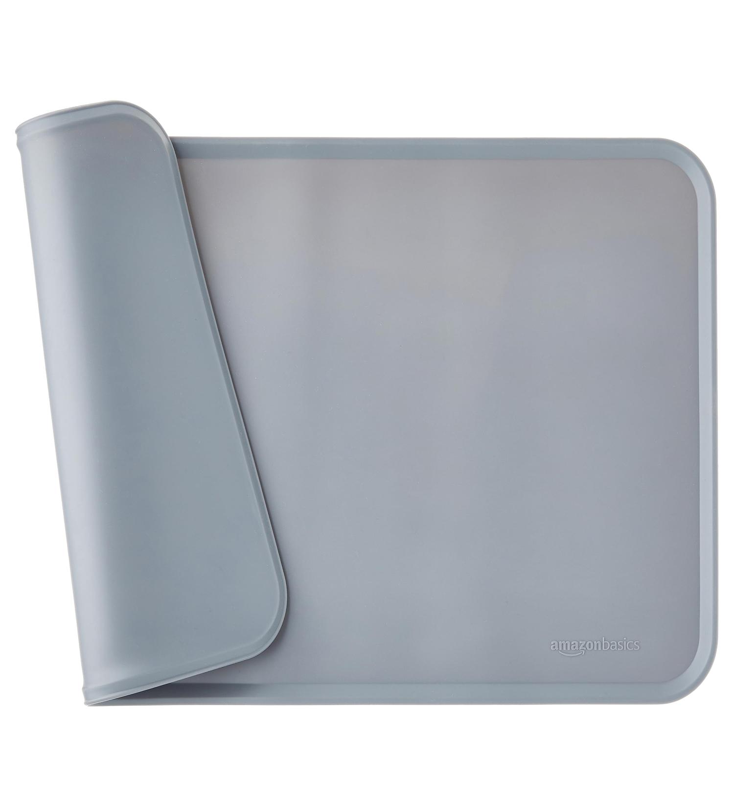 Amazon Basics Silicone Waterproof Pet Food Mat - 47 x 29 cm Grey - Buy Online on GoSupps.com