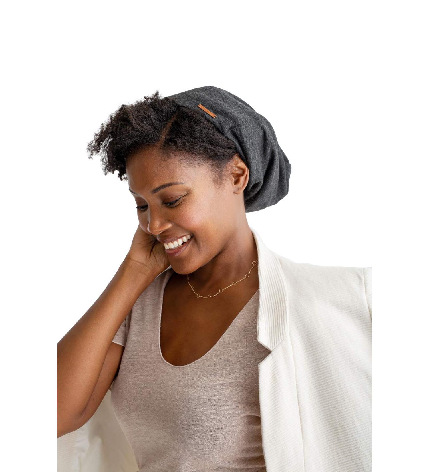 GE Women's Satin Lined Sleep Cap | Adjustable Slap Hair Beanie Hat - Dark Gray - Buy Online on GoSupps.com